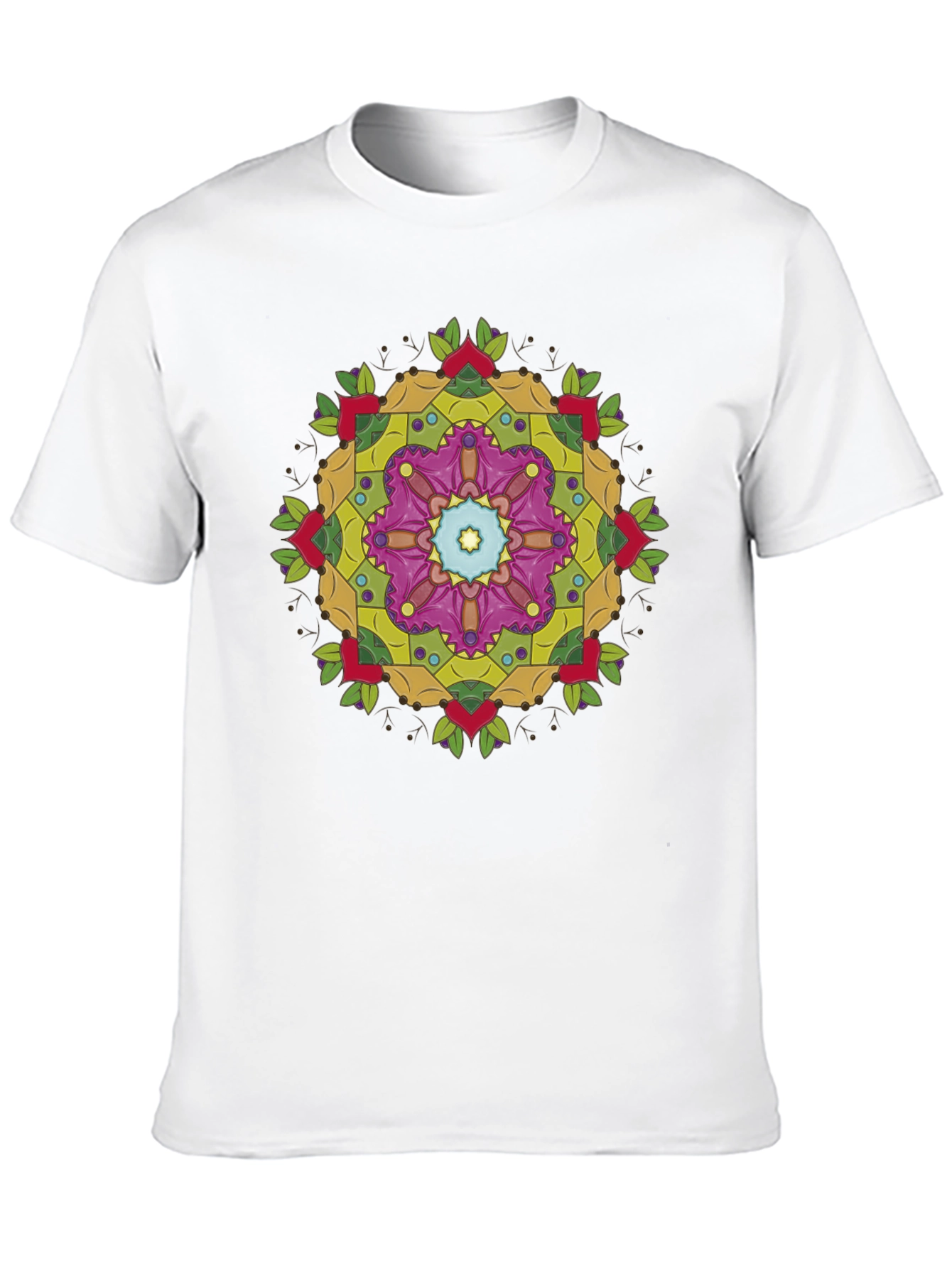 Geometric Mandala Graphic Black T-Shirt