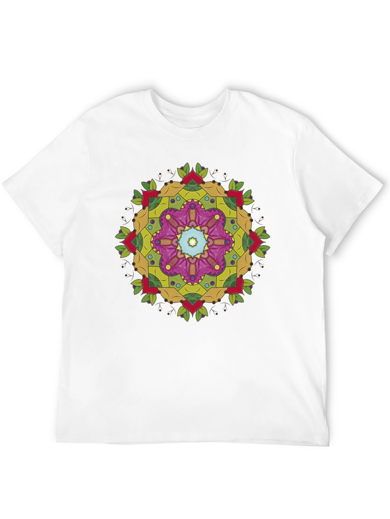 Geometric Mandala Graphic Black T-Shirt