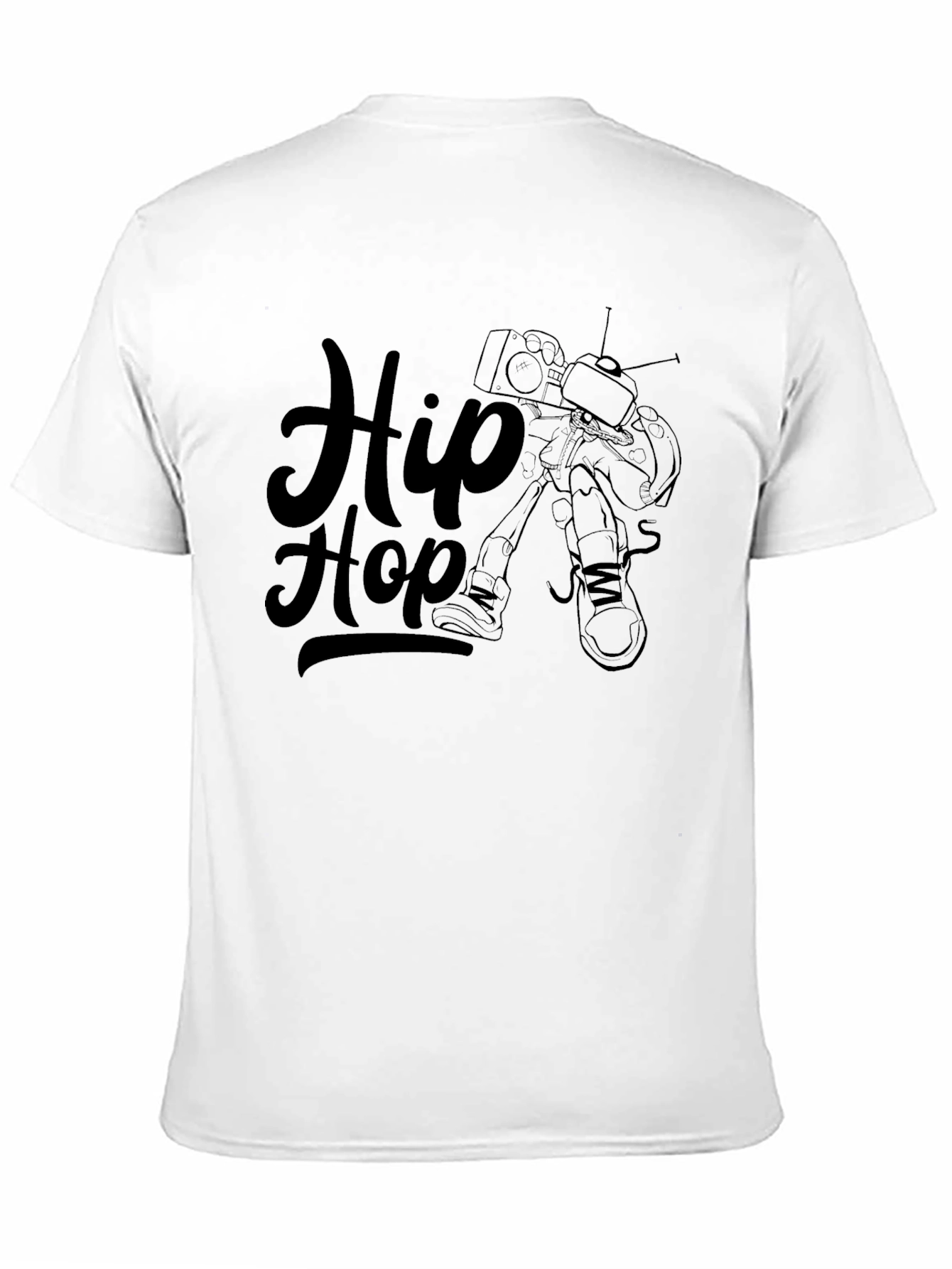 Hip Hop Graphic Print T-Shirt - Black Cotton Tee