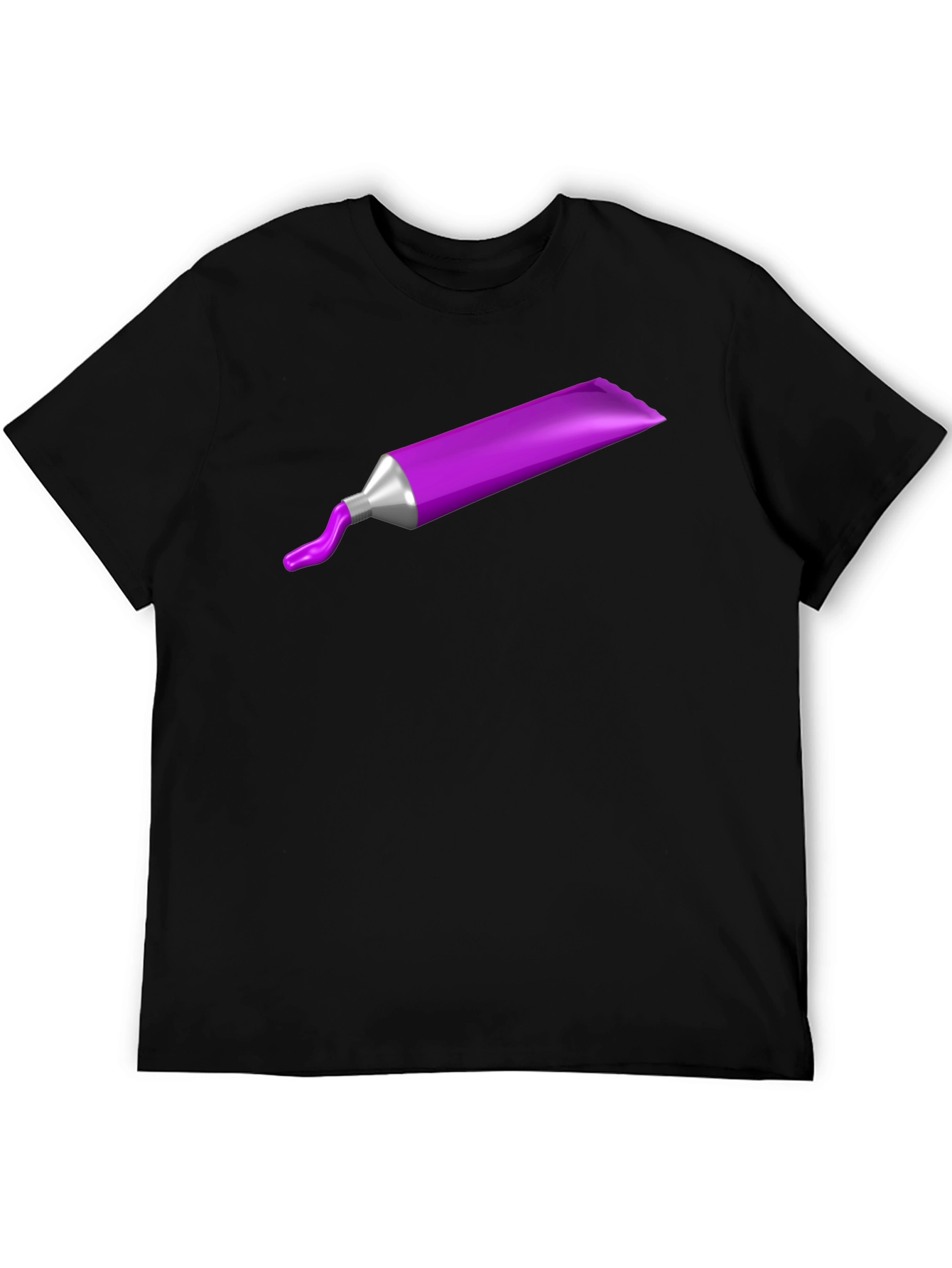 Purple Paint Tube Graphic Tee - Artistic Casual Wear