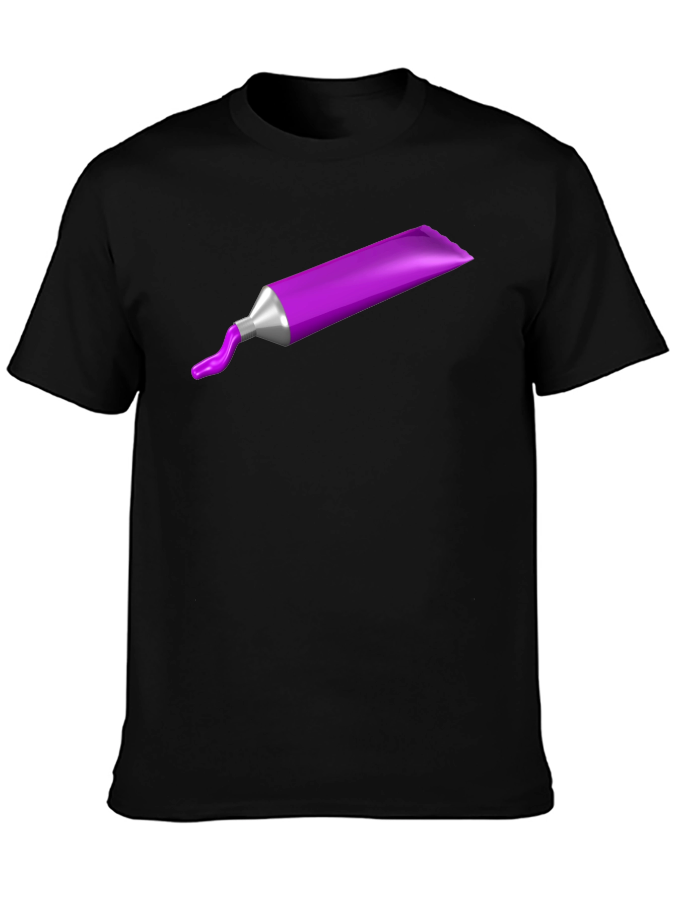 Purple Paint Tube Graphic Tee - Artistic Casual Wear