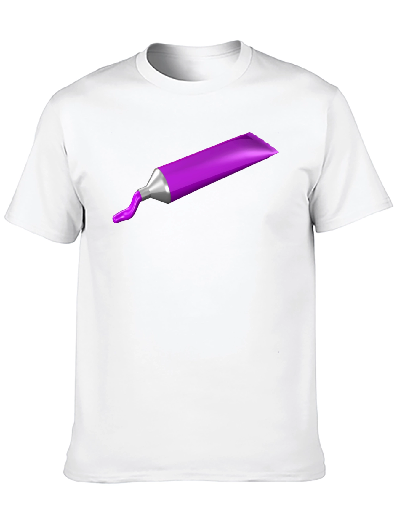 Purple Paint Tube Graphic Tee - Artistic Casual Wear