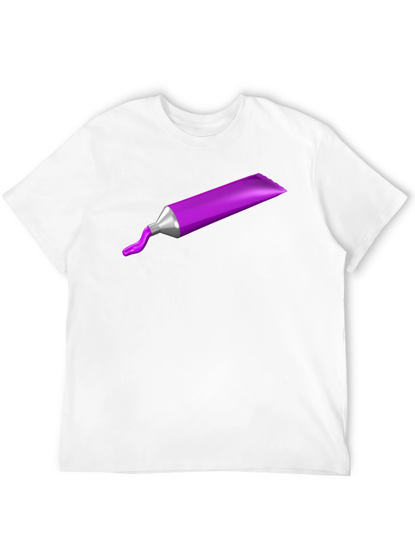 Purple Paint Tube Graphic Tee - Artistic Casual Wear