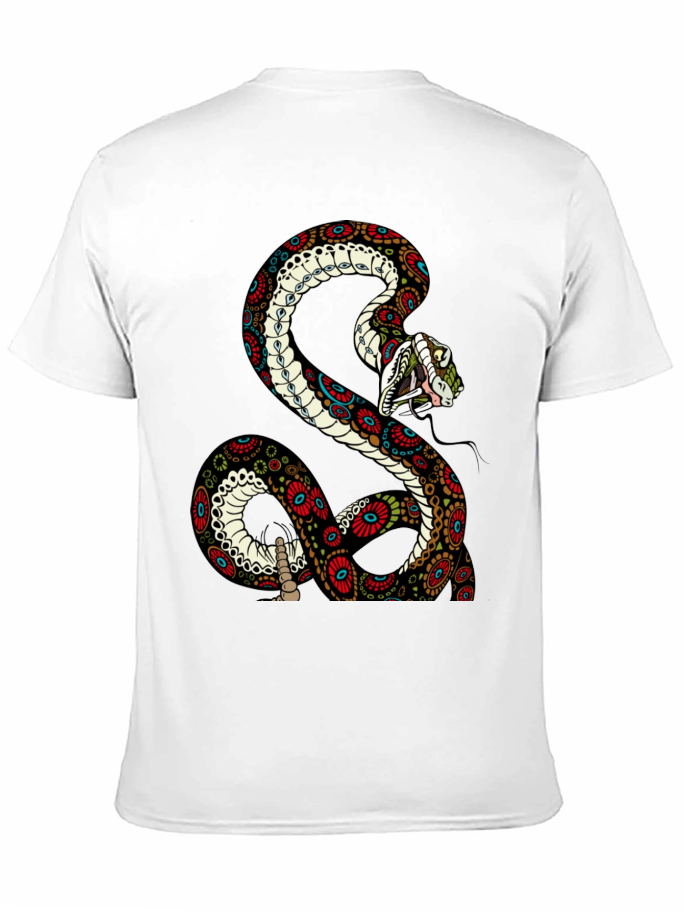 Snake Graphic Tee - Mens Black Cotton T-Shirt