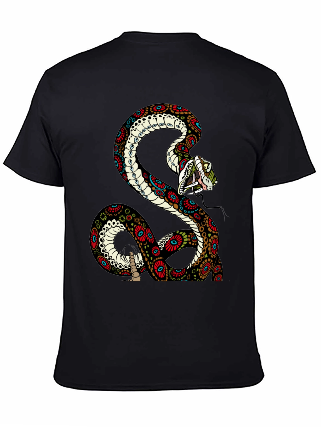 Snake Graphic Tee - Mens Black Cotton T-Shirt