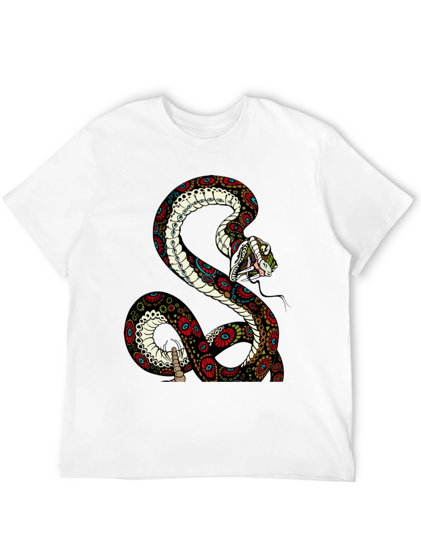 Snake Graphic Tee - Mens Black Cotton T-Shirt