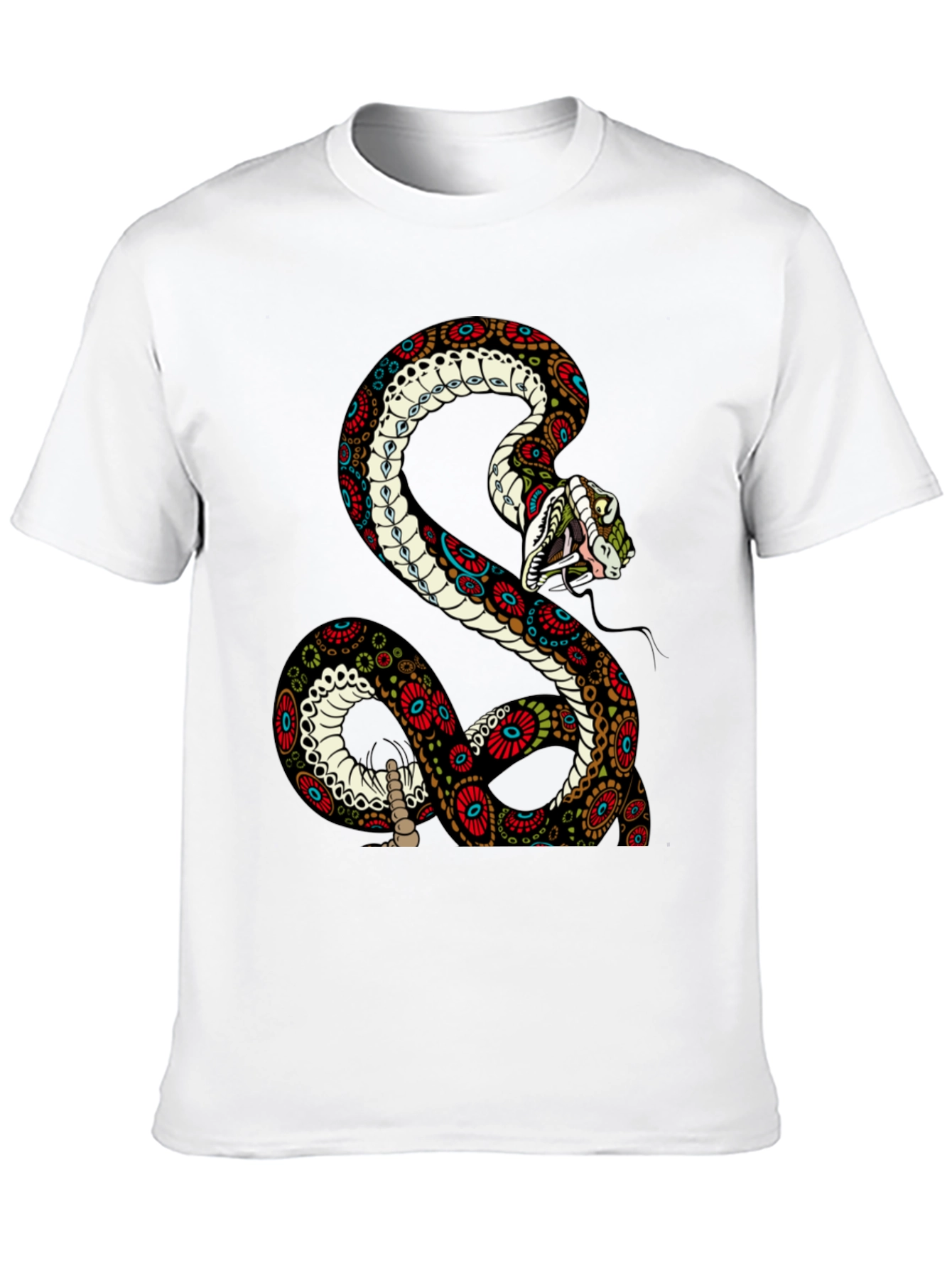 Snake Graphic Tee - Mens Black Cotton T-Shirt