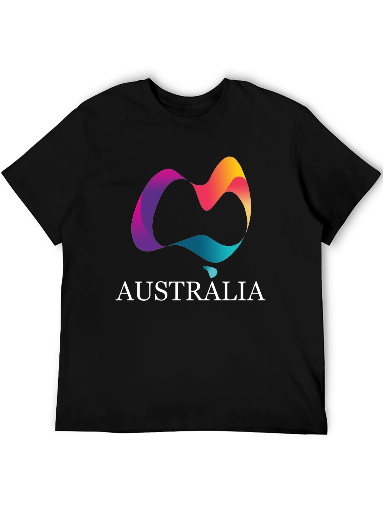 Australia Graphic Print Black T-Shirt