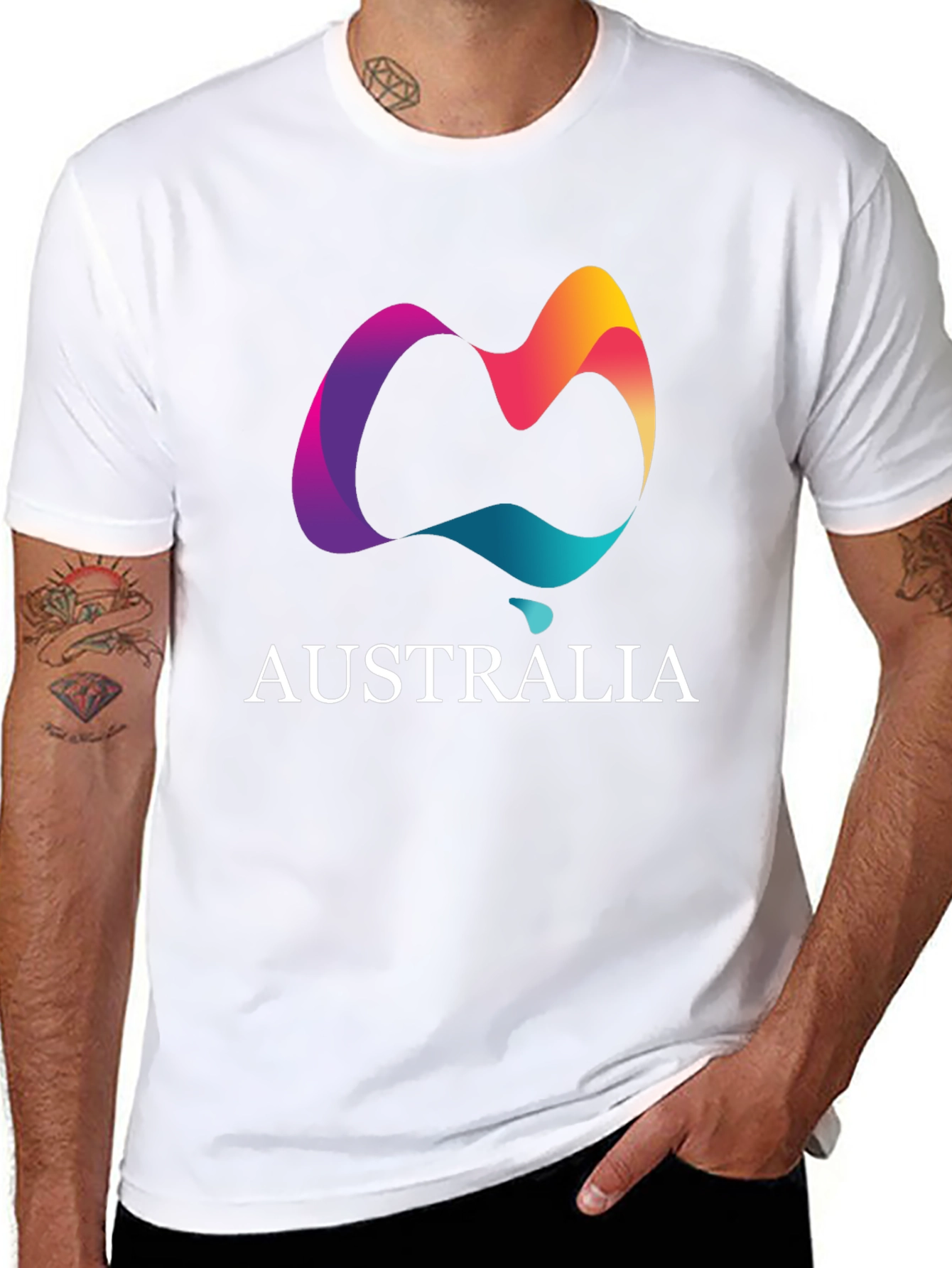 Australia Graphic Print Black T-Shirt