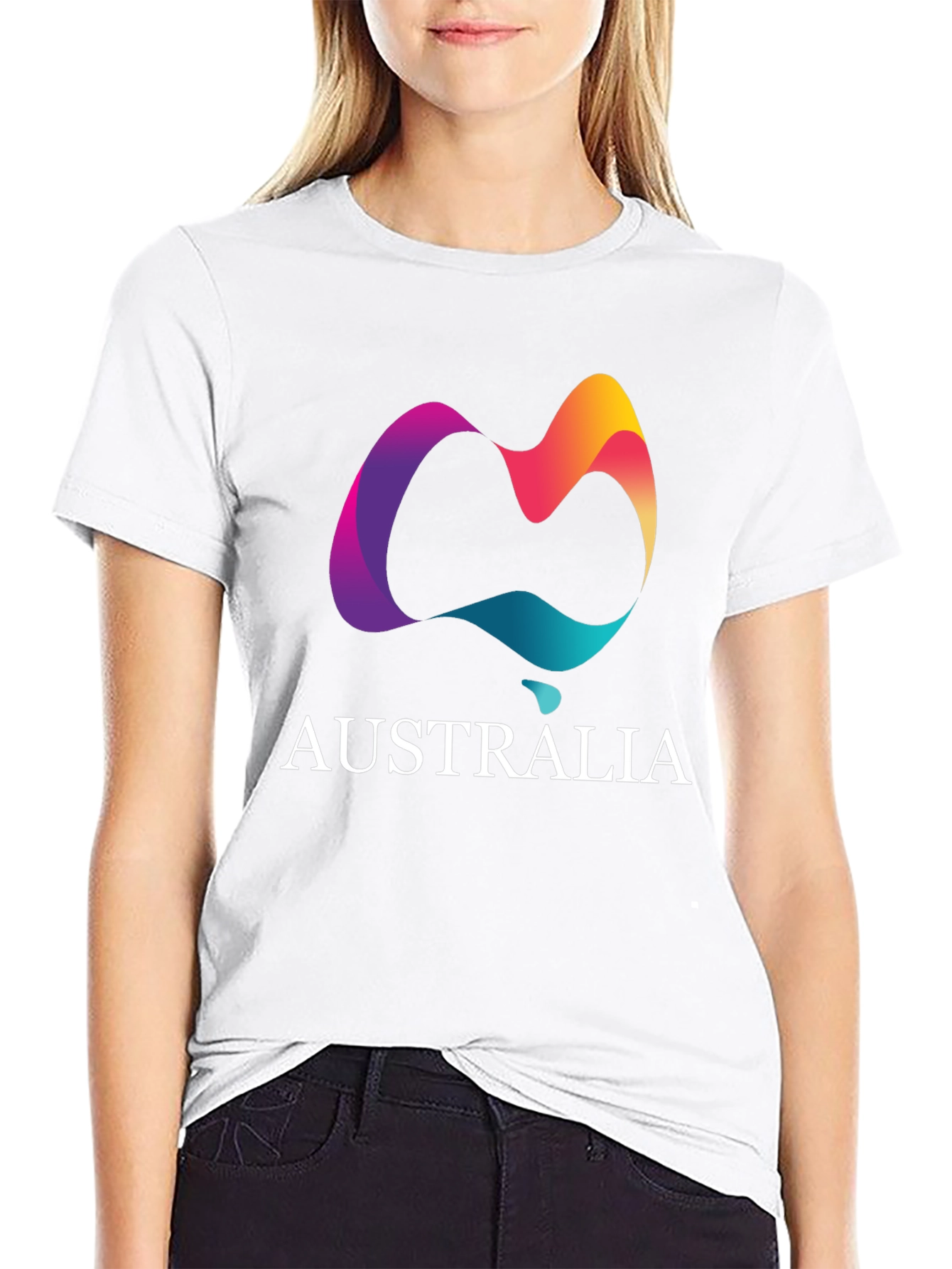 Australia Graphic Print Black T-Shirt
