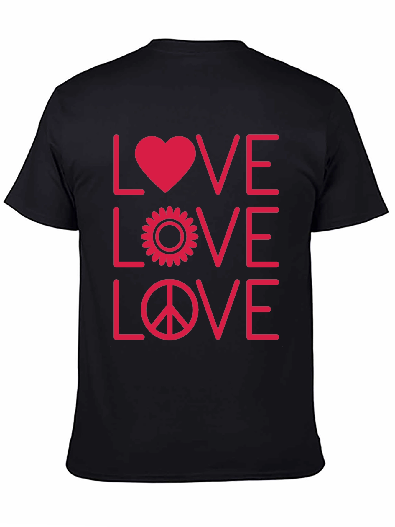 Love Peace Graphic Tee - Black Unisex T-Shirt