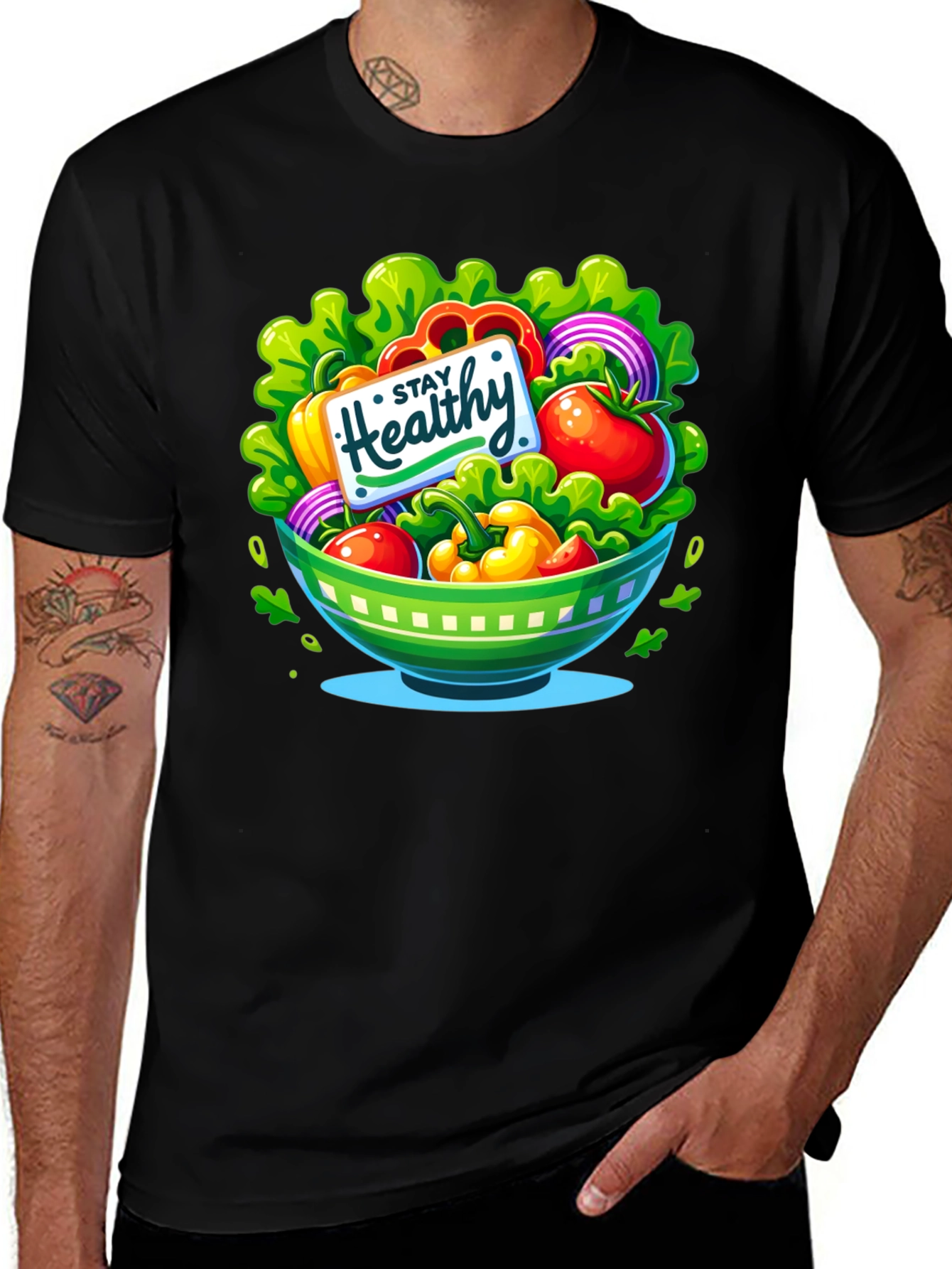 Stay Healthy Salad Bowl Graphic Tee