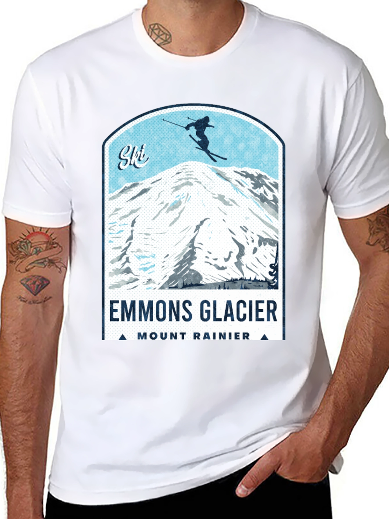 Emmons Glacier Mount Rainier Ski T-Shirt