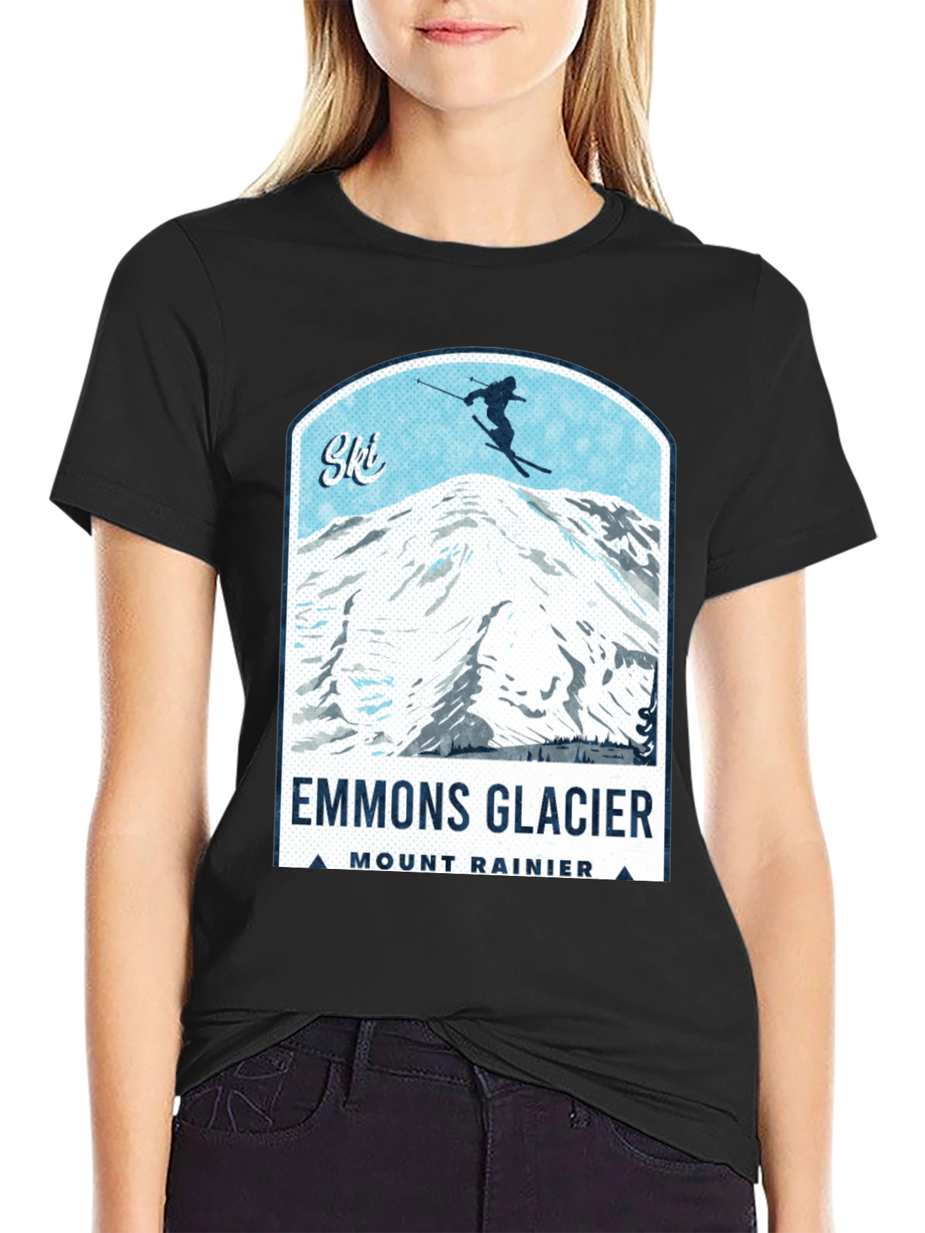 Emmons Glacier Mount Rainier Ski T-Shirt