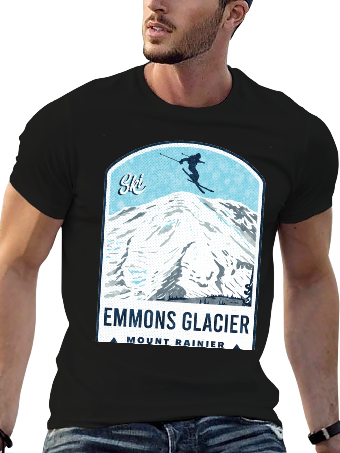 Emmons Glacier Mount Rainier Ski T-Shirt