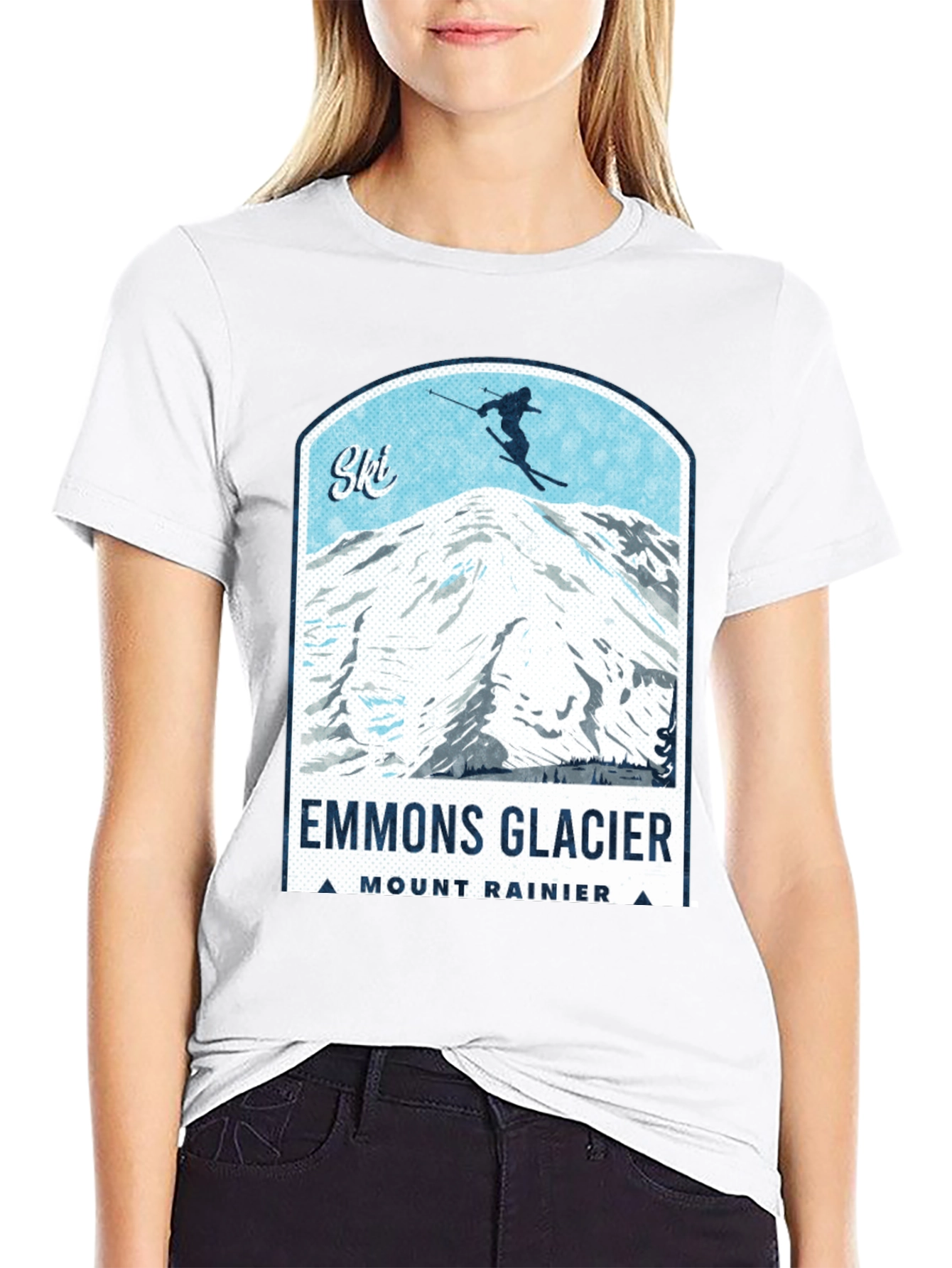 Emmons Glacier Mount Rainier Ski T-Shirt