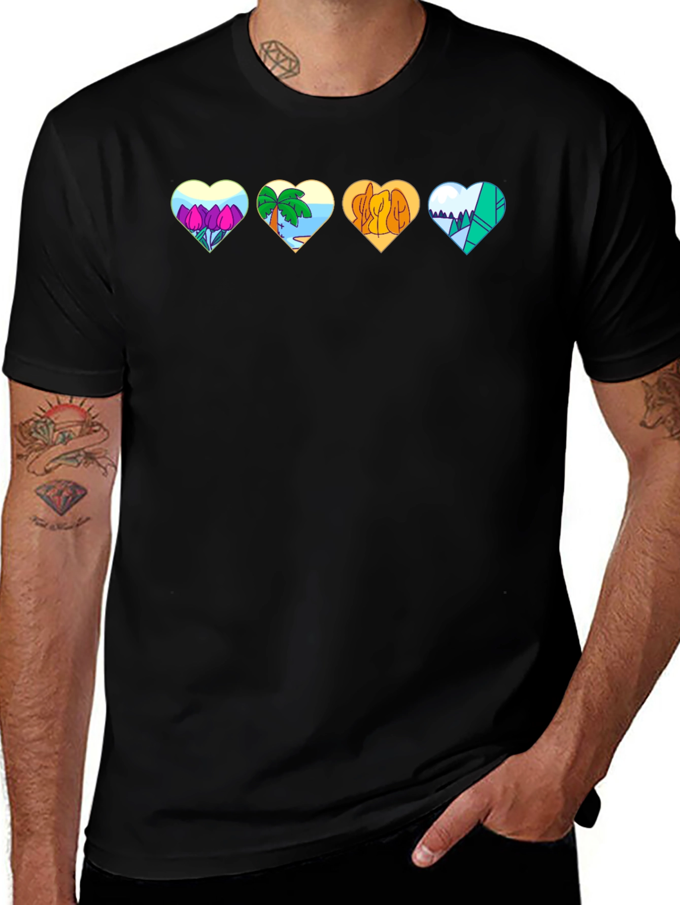 Nature Hearts Graphic T-Shirt - Unisex