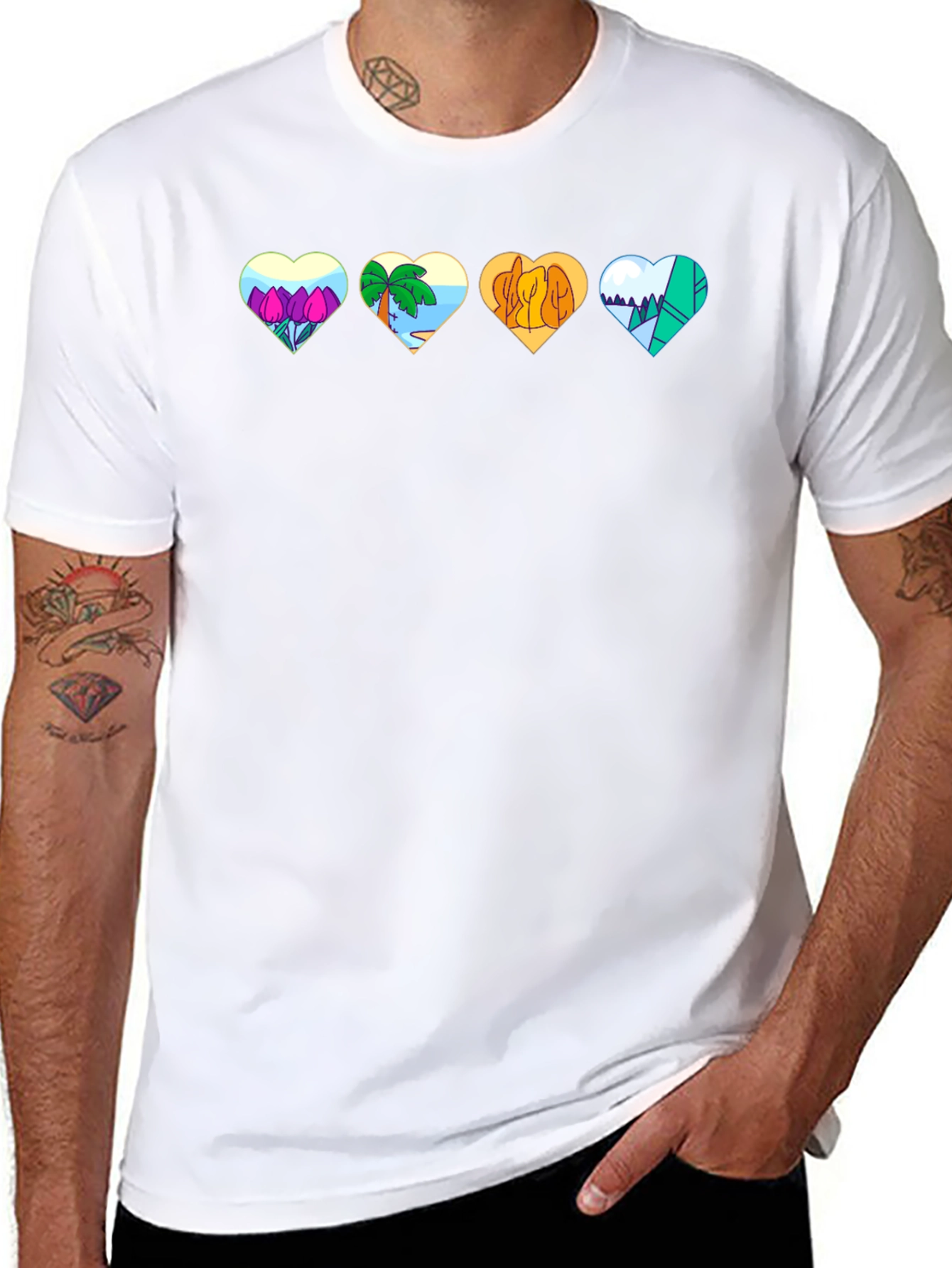 Nature Hearts Graphic T-Shirt - Unisex