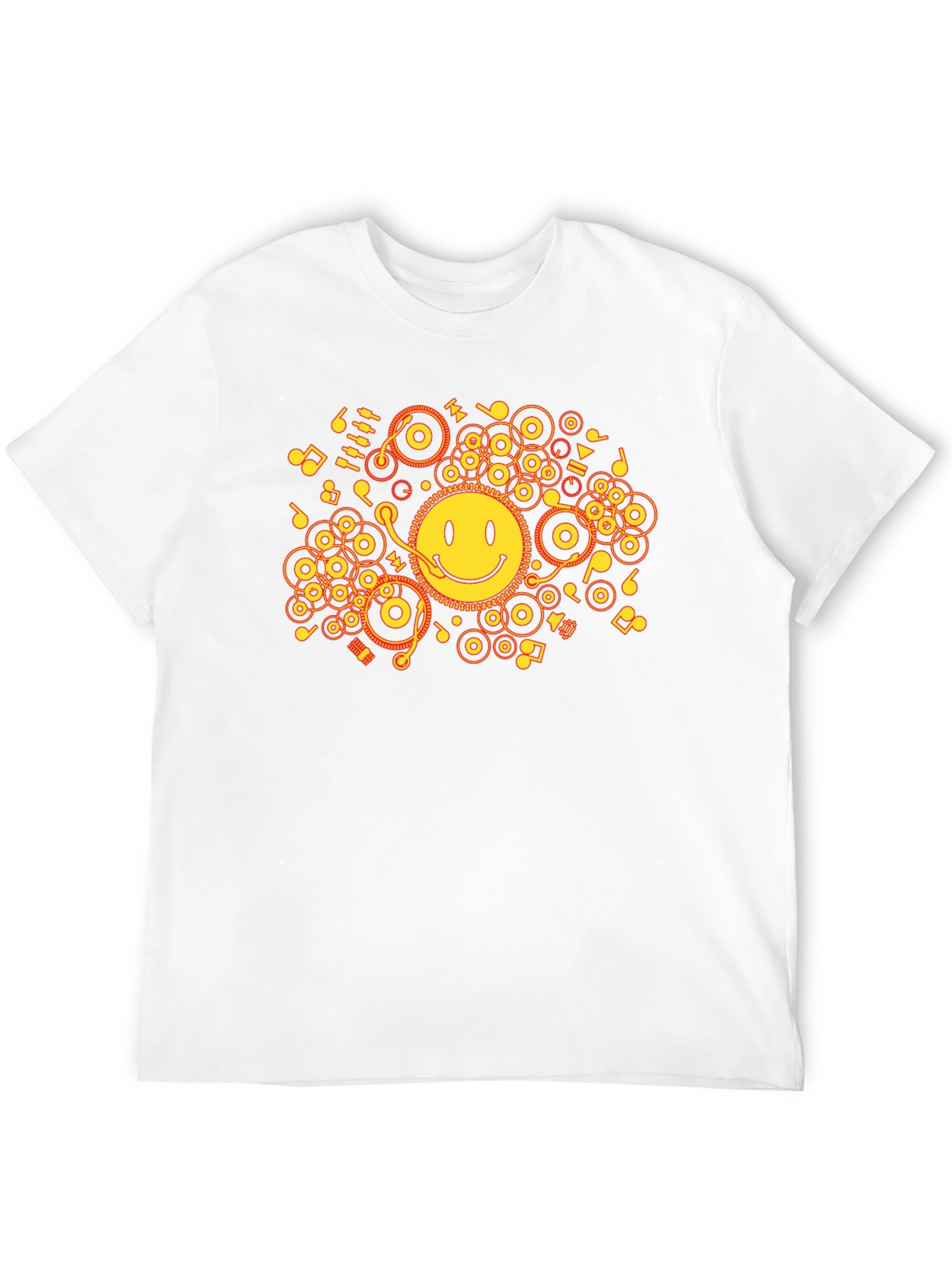 Smiley Face Music T-Shirt - Black