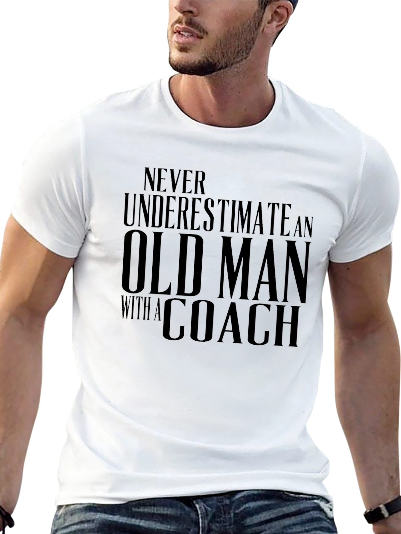 Never Underestimate Old Man with a Coach T-Shirt