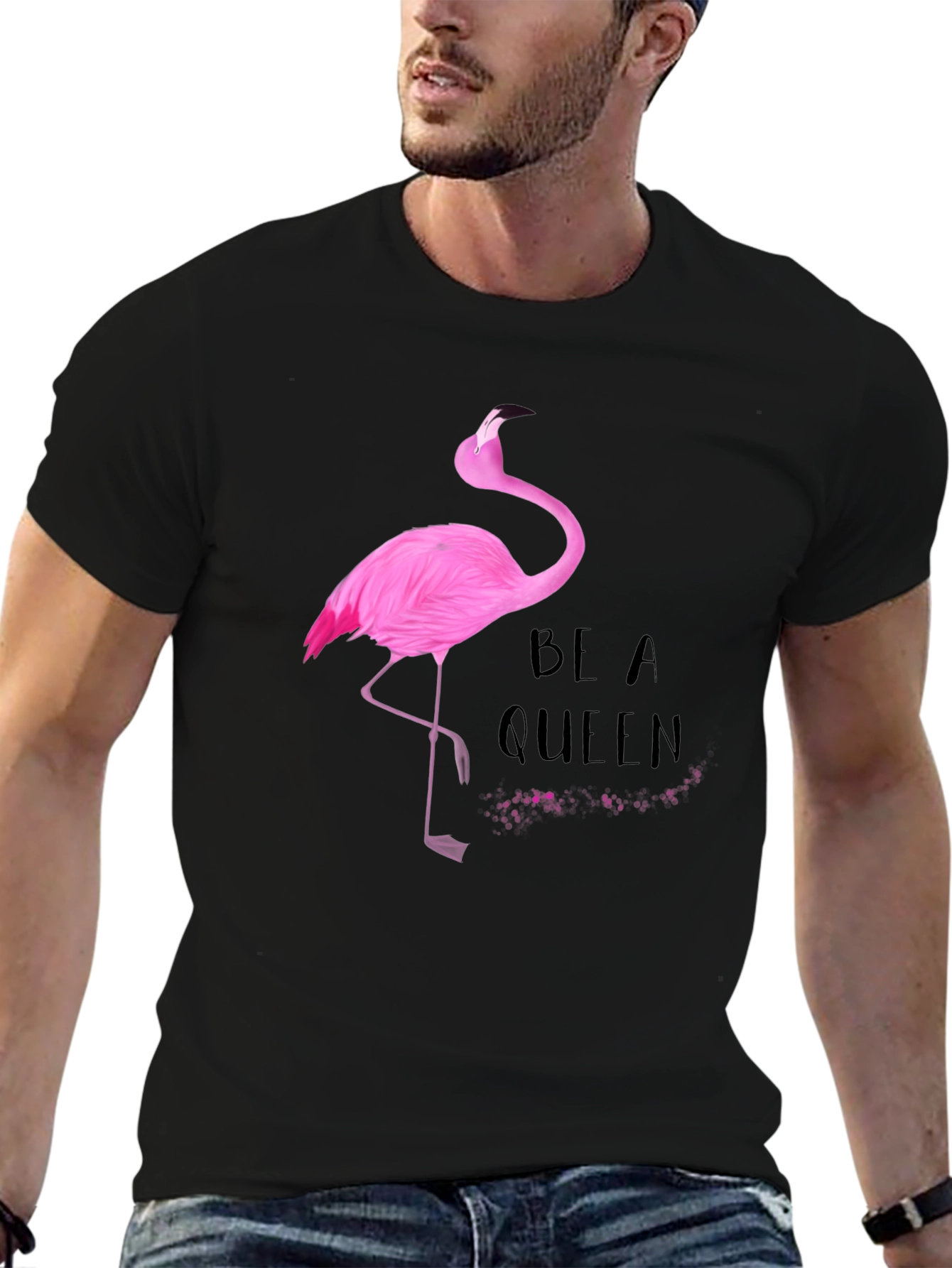 Be A Queen Flamingo Graphic T-Shirt