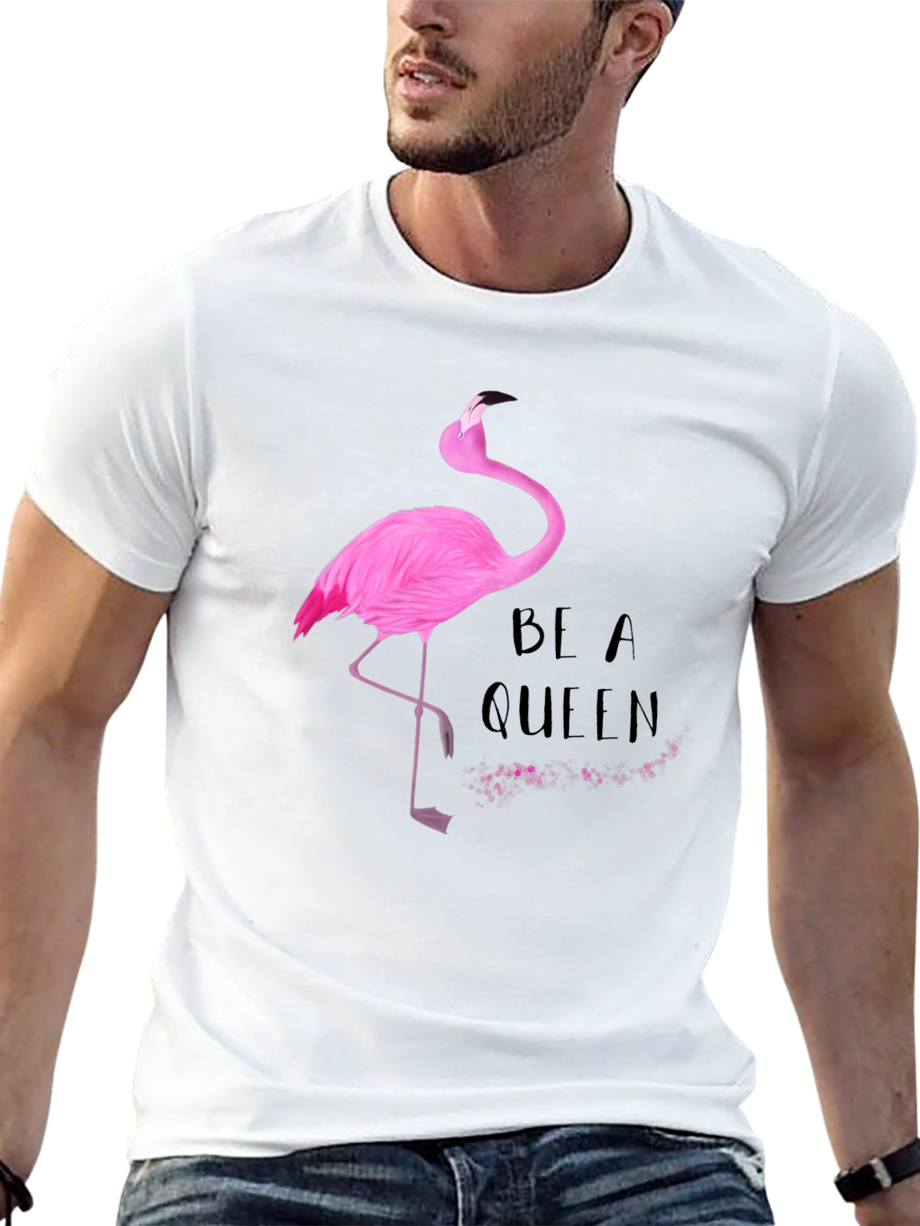 Be A Queen Flamingo Graphic T-Shirt