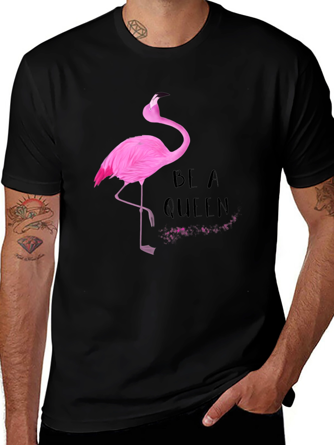 Be A Queen Flamingo Graphic T-Shirt