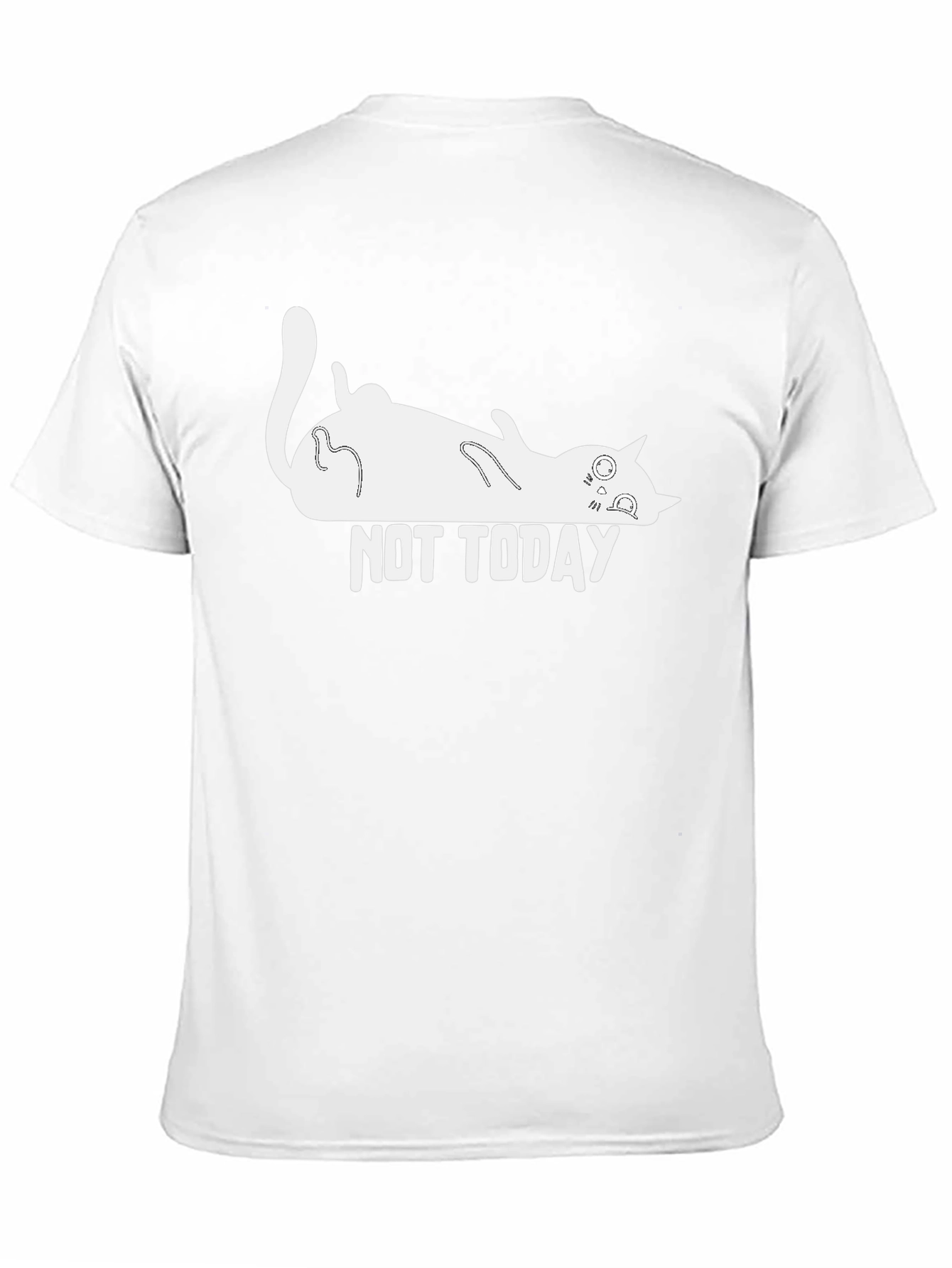 Not Today Cat Graphic Black T-Shirt