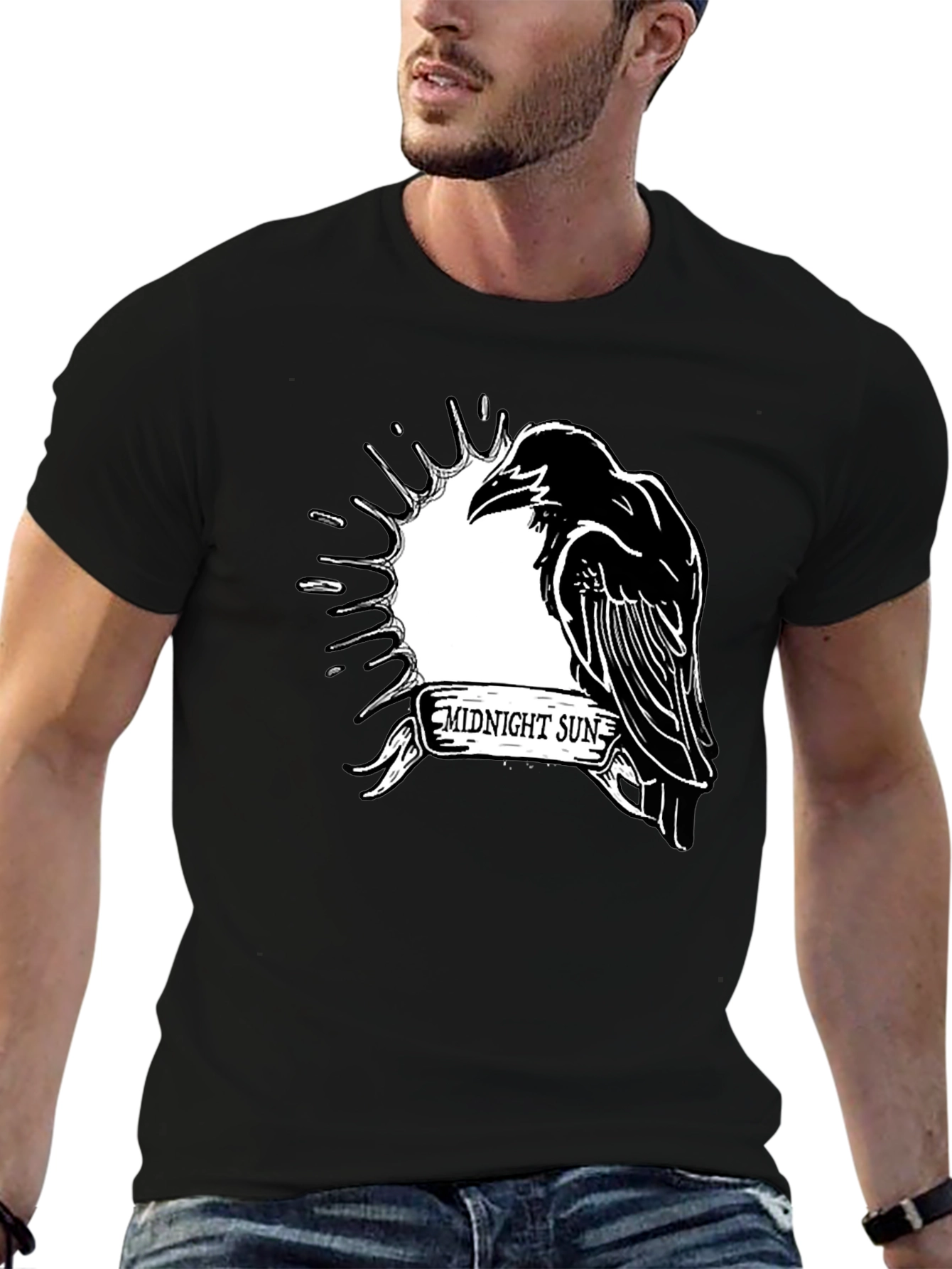 Midnight Sun Raven Graphic T-Shirt
