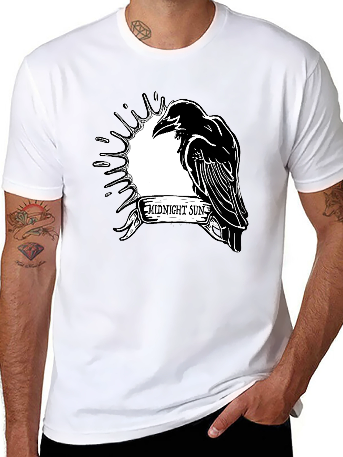 Midnight Sun Raven Graphic T-Shirt