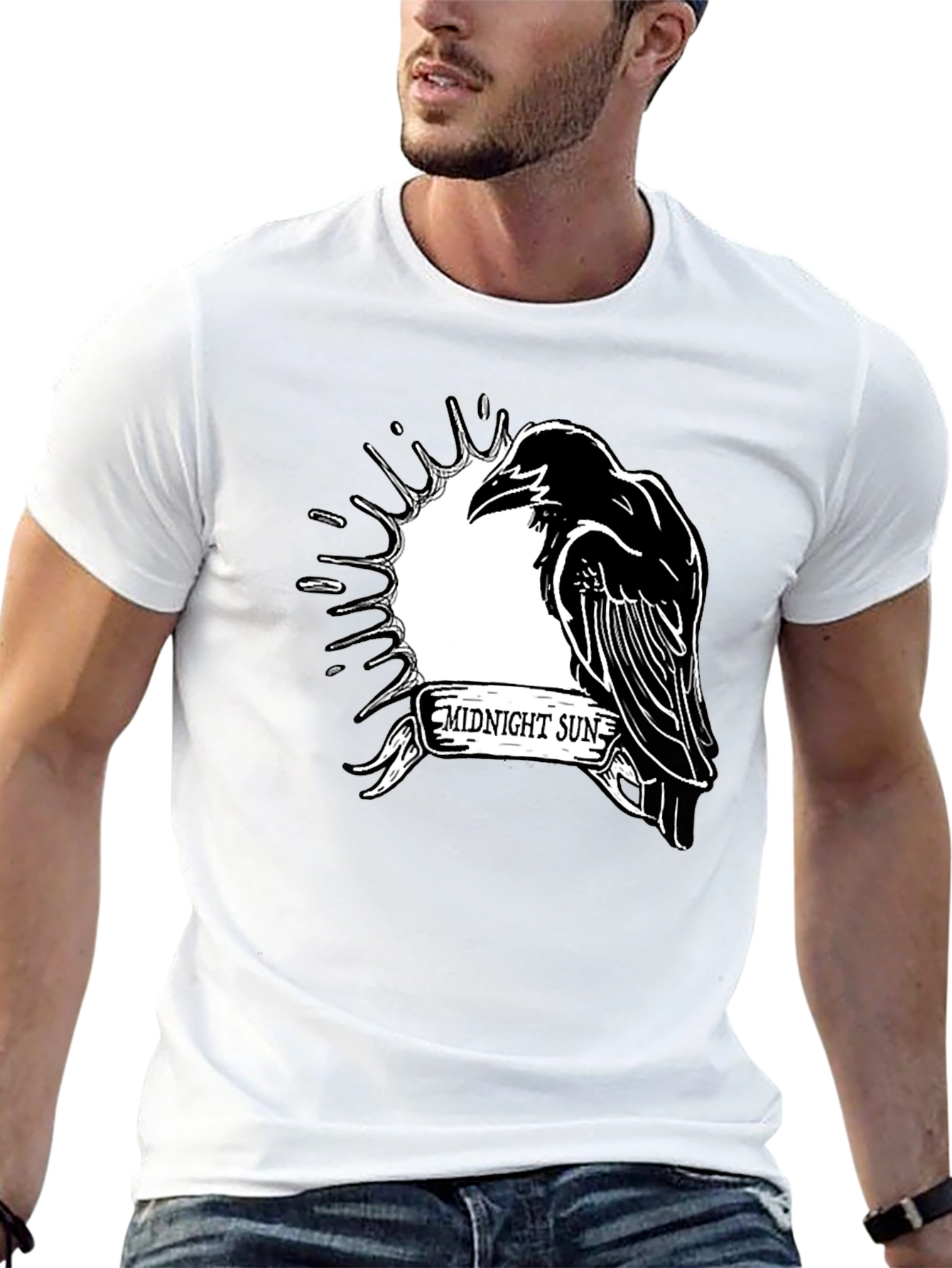 Midnight Sun Raven Graphic T-Shirt
