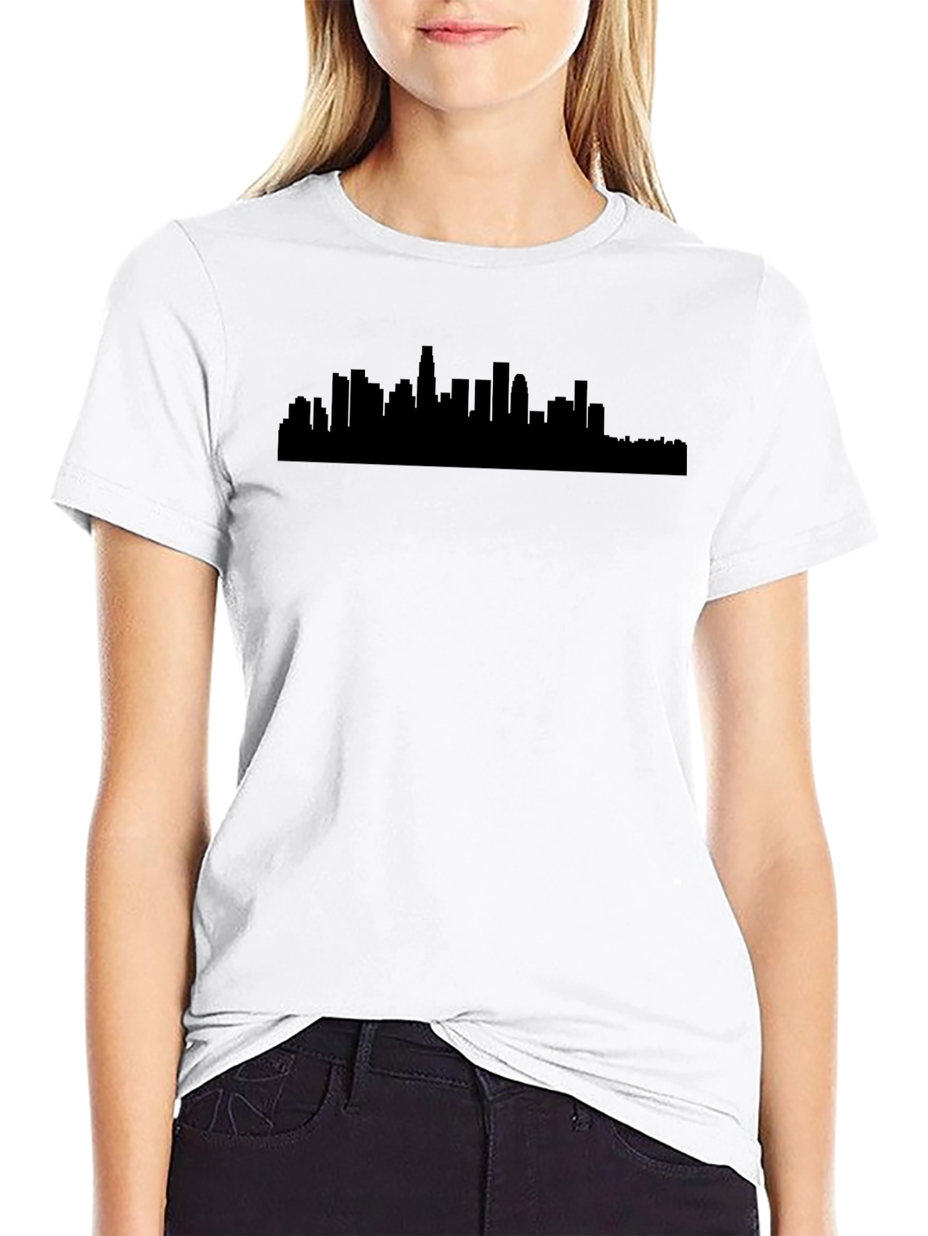 LA Skyline Graphic Tee - Modern Black T-Shirt