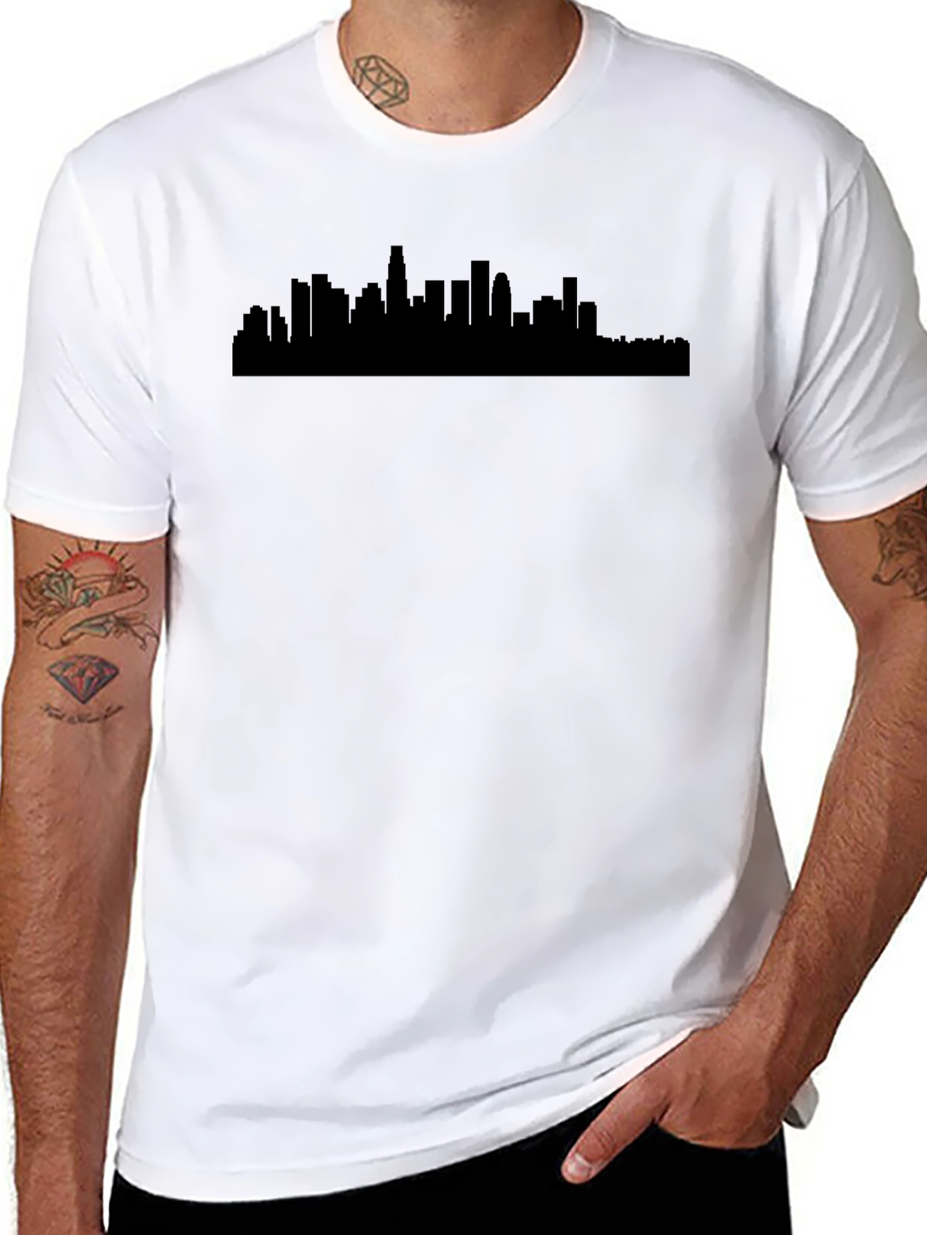 LA Skyline Graphic Tee - Modern Black T-Shirt