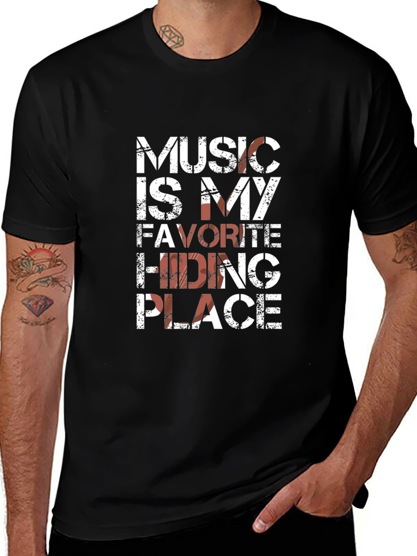 Music Is My Favorite Hiding Place Graphic Tee