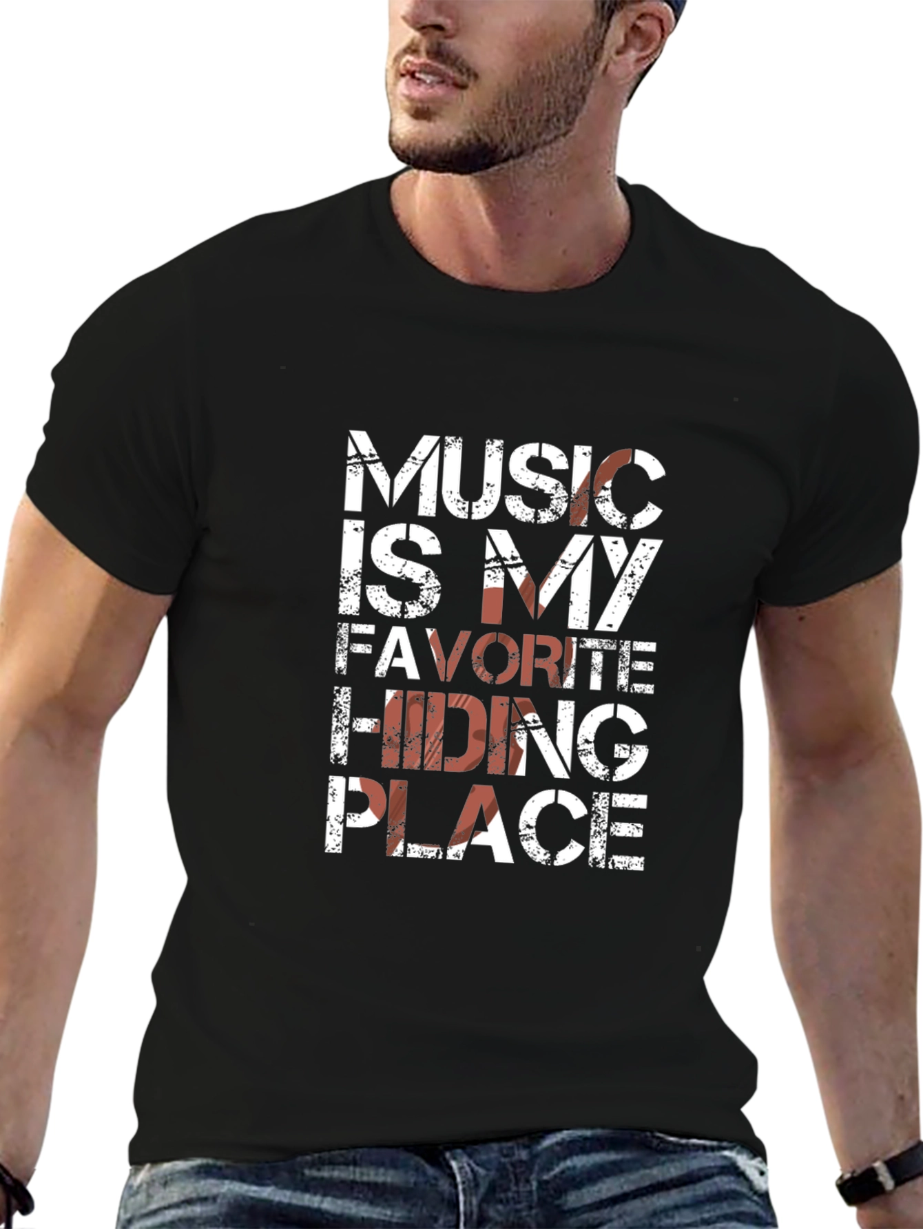 Music Is My Favorite Hiding Place Graphic Tee