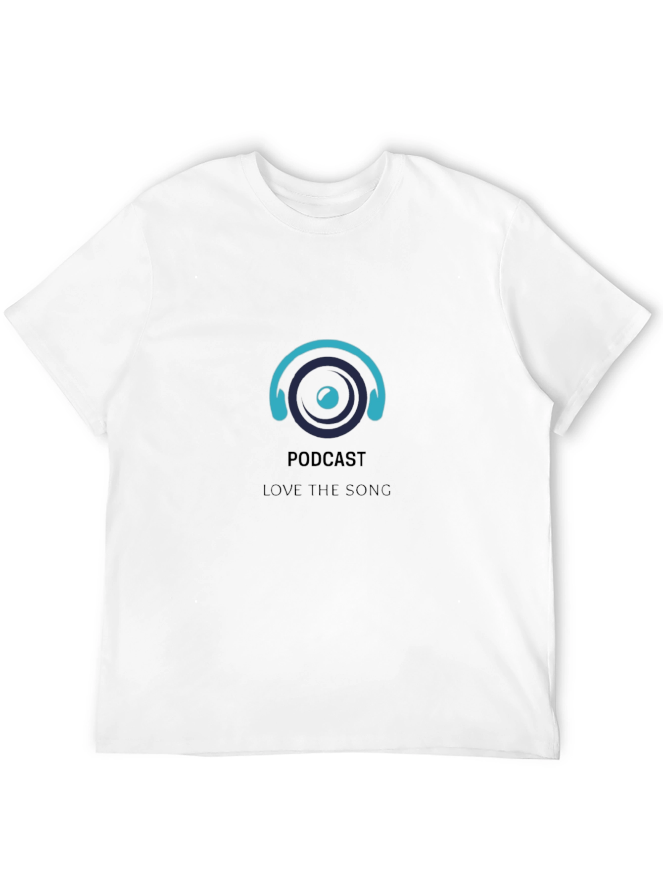 Podcast Headphones Graphic Tee - Stylish Black T-Shirt