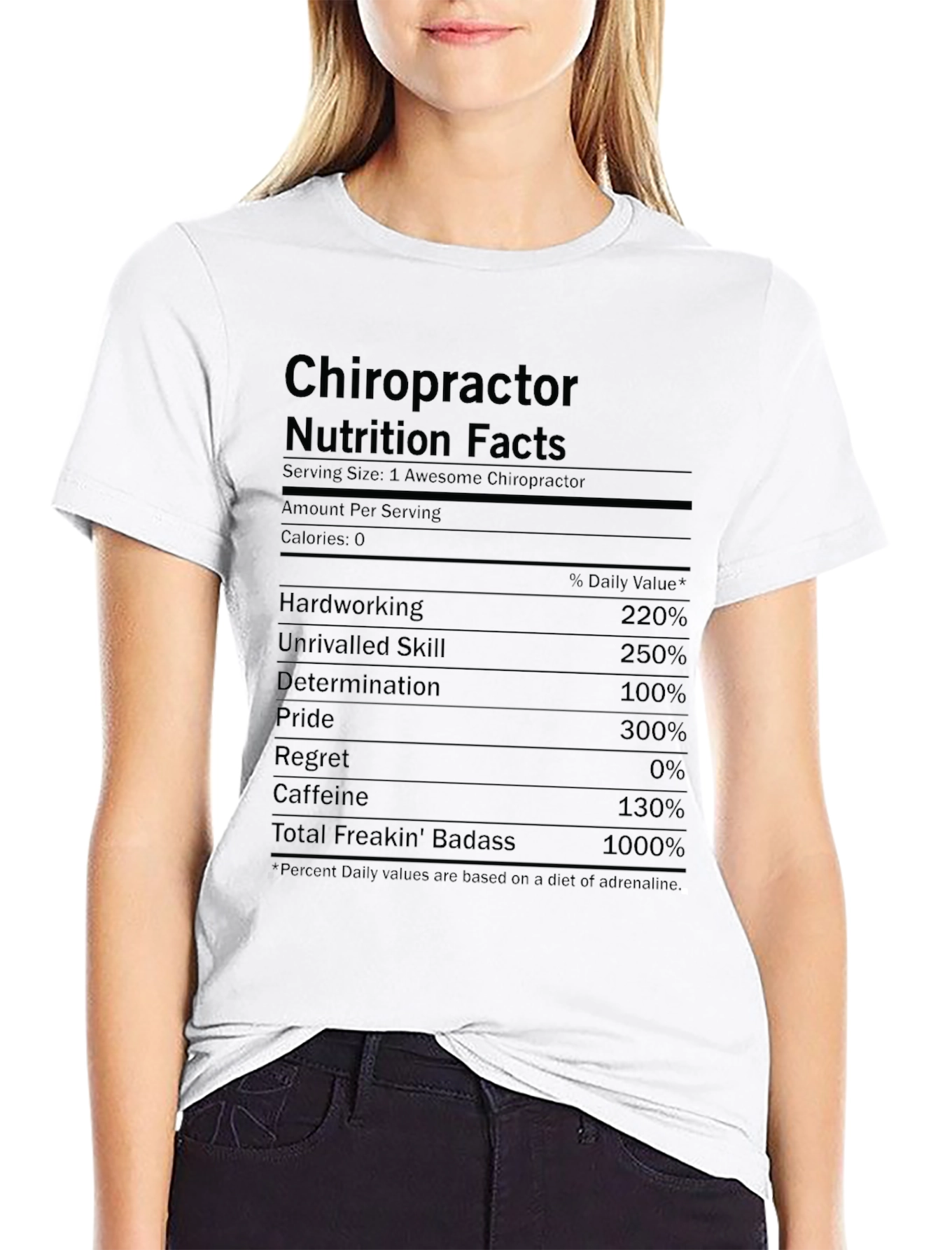 Chiropractor Nutrition Facts Funny T-Shirt