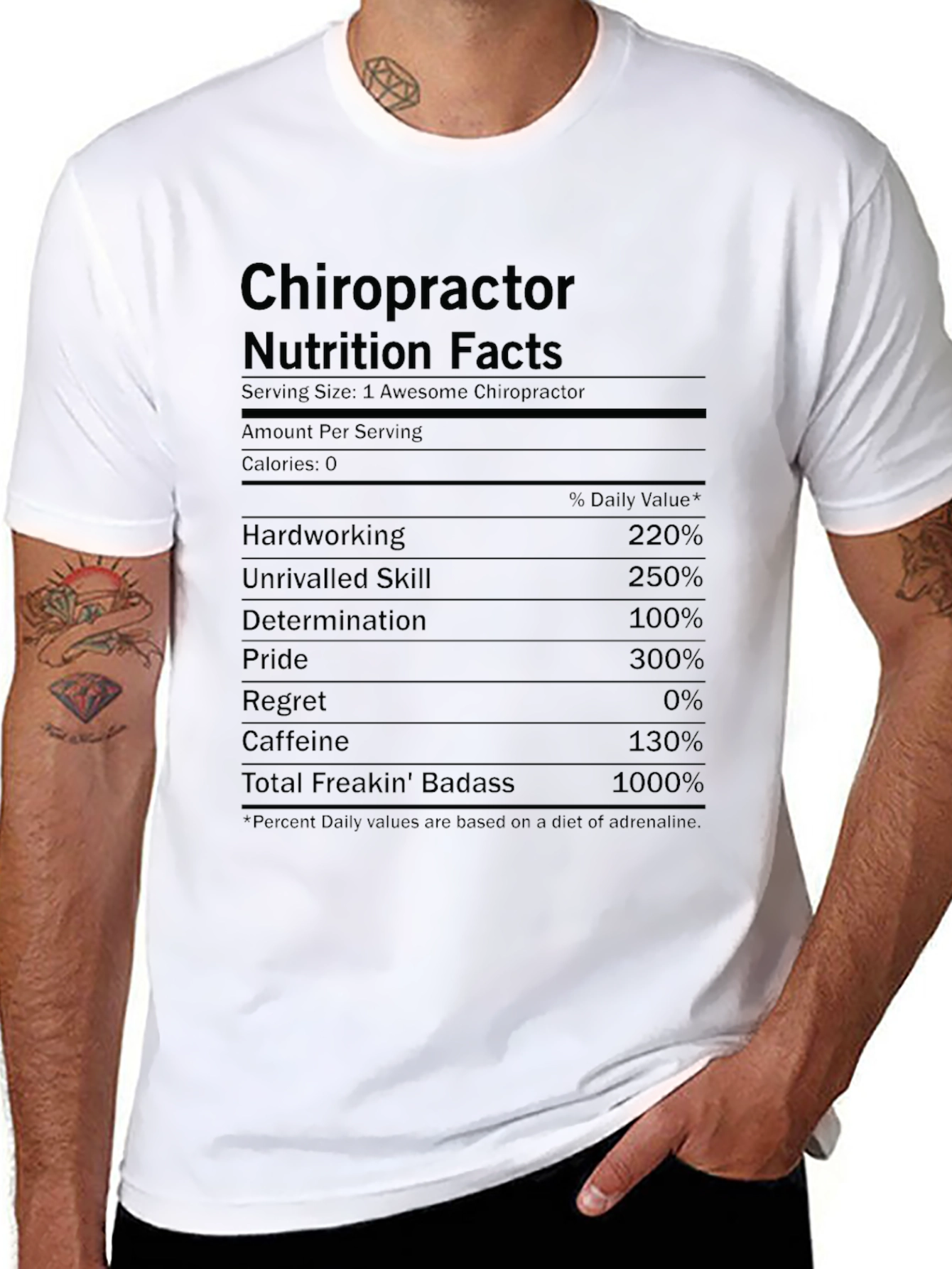 Chiropractor Nutrition Facts Funny T-Shirt