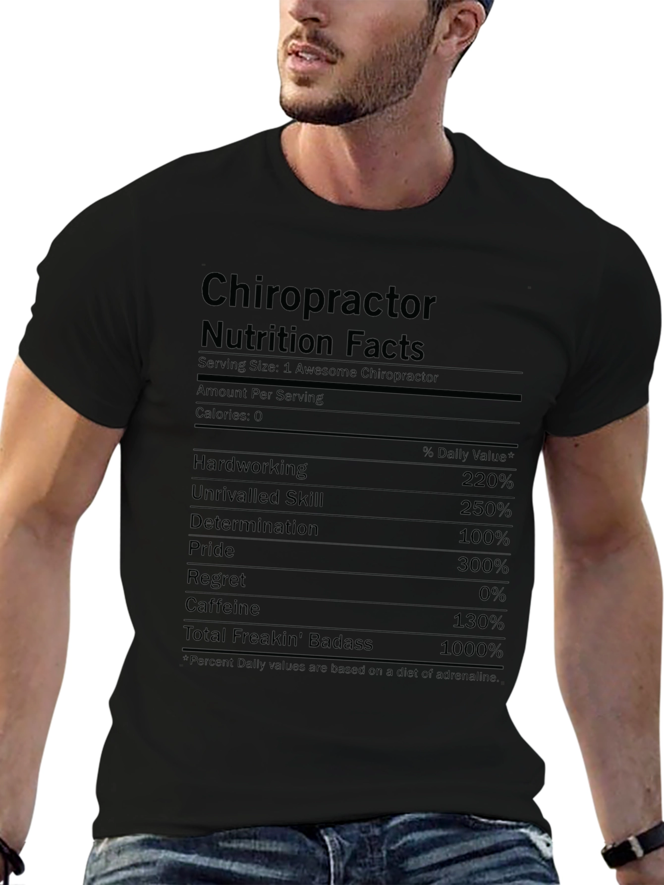 Chiropractor Nutrition Facts Funny T-Shirt
