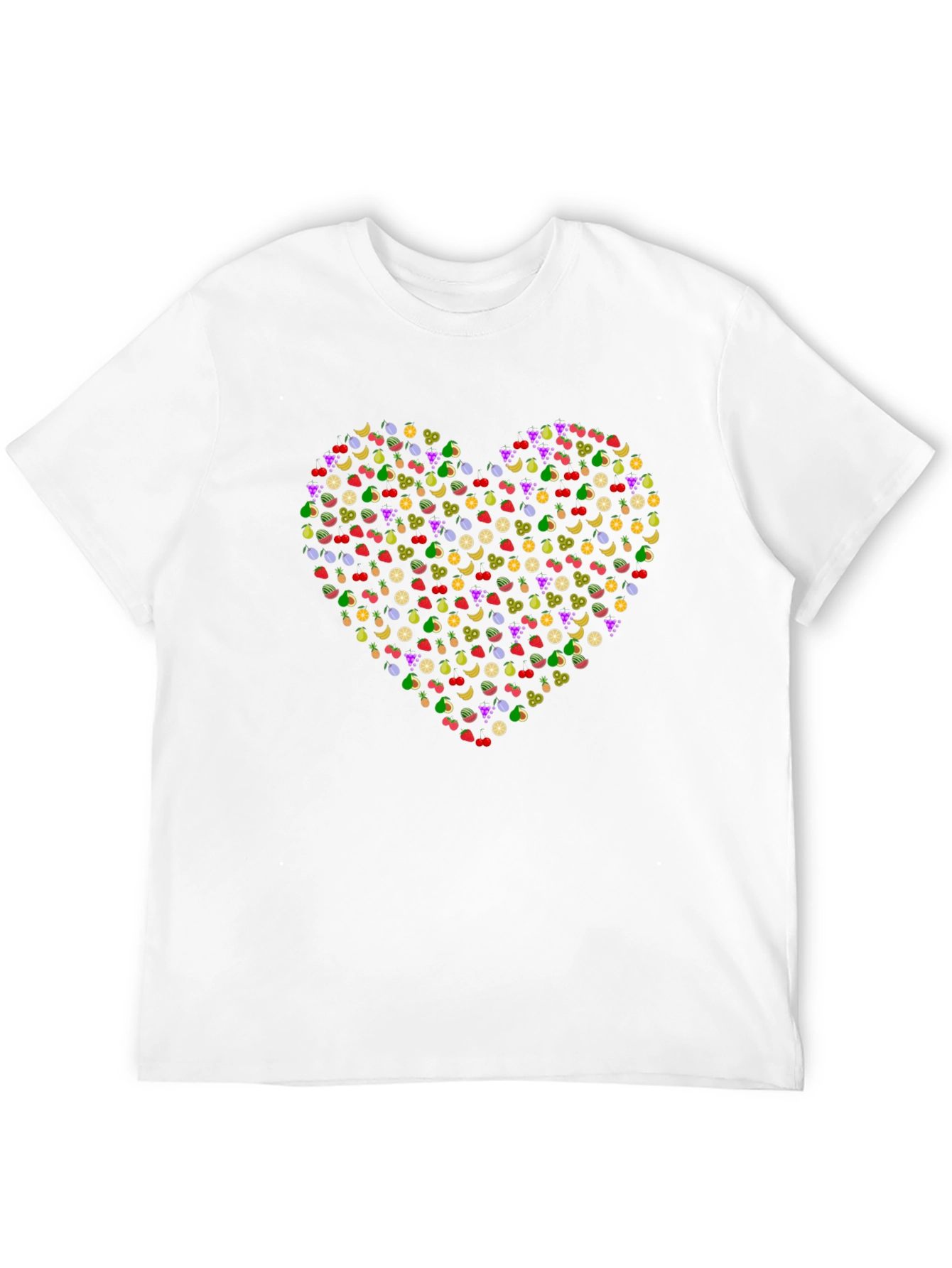 Fruit Heart Graphic Tee - Black Unisex T-Shirt