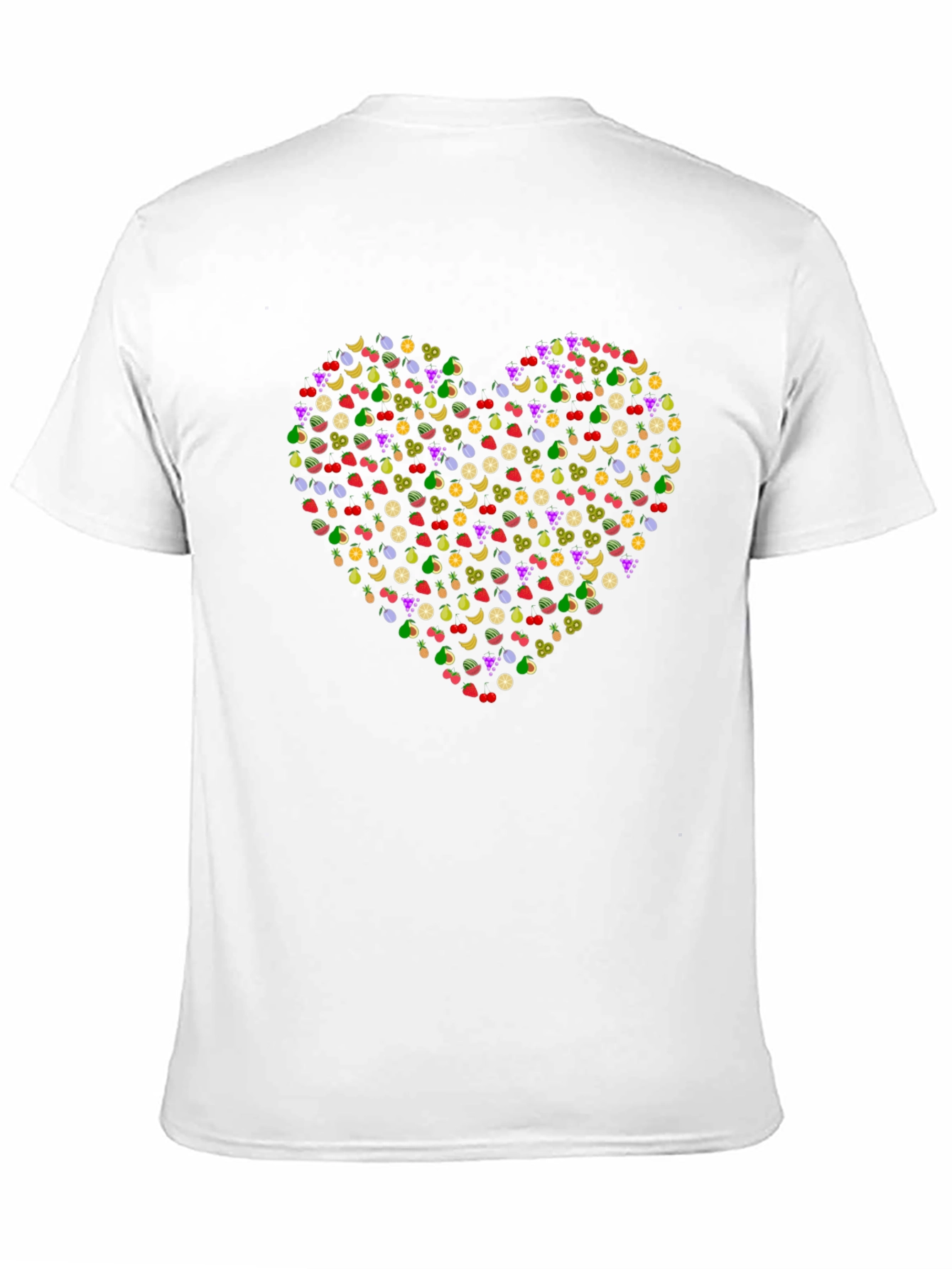 Fruit Heart Graphic Tee - Black Unisex T-Shirt