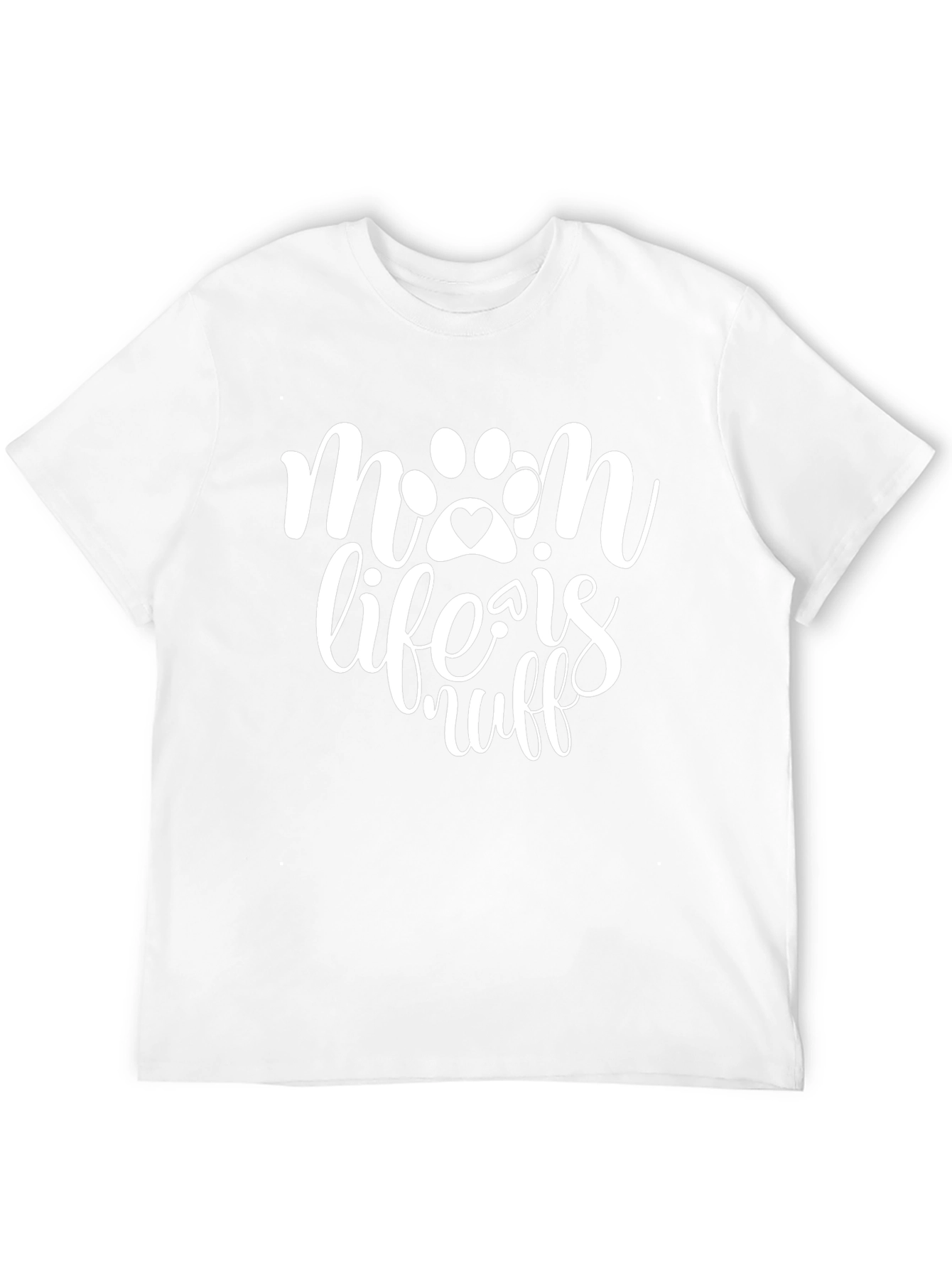 Paw Print Mom Life is Ruff Black T-Shirt