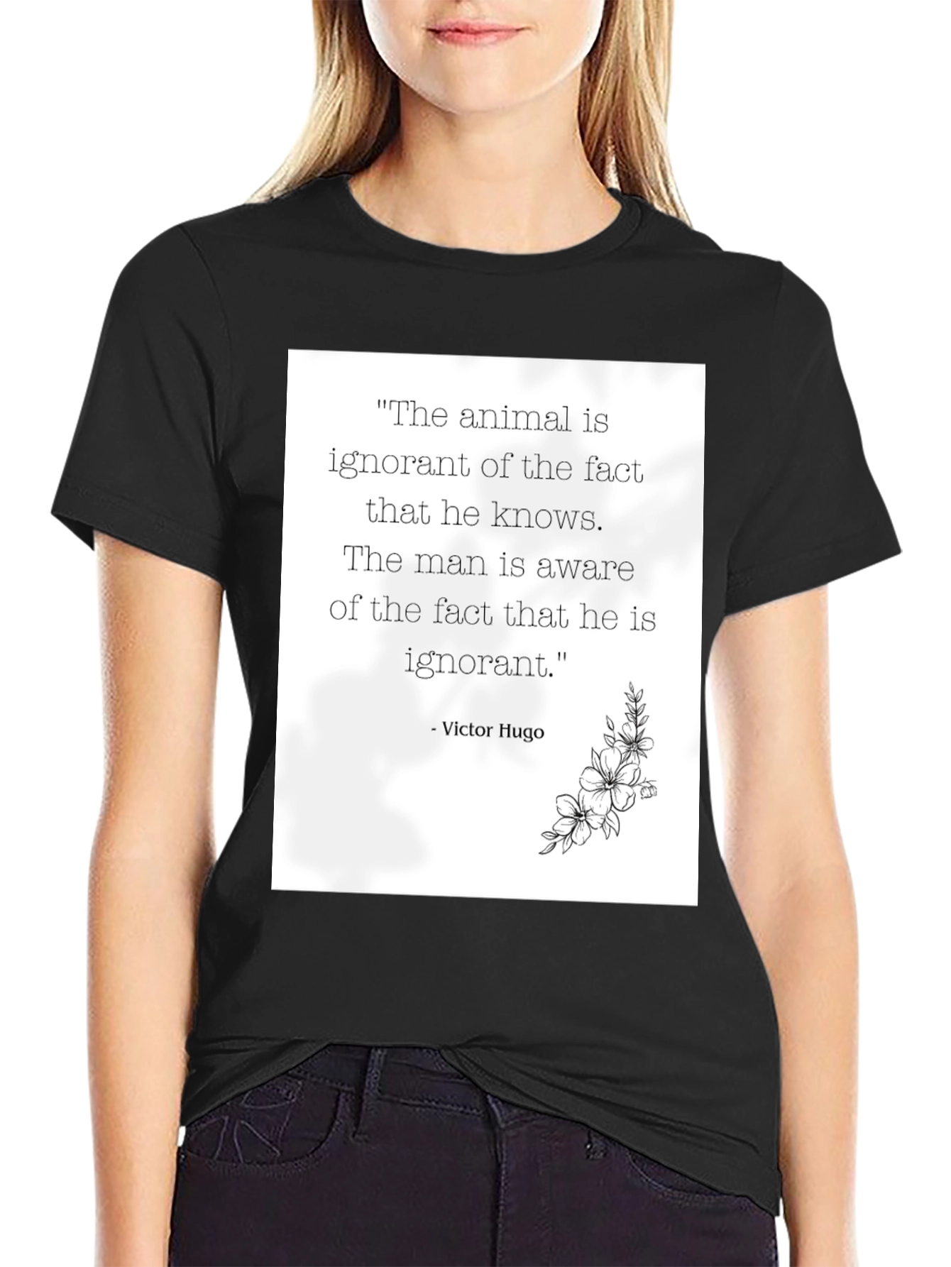 Victor Hugo Quote Graphic Tee - Black