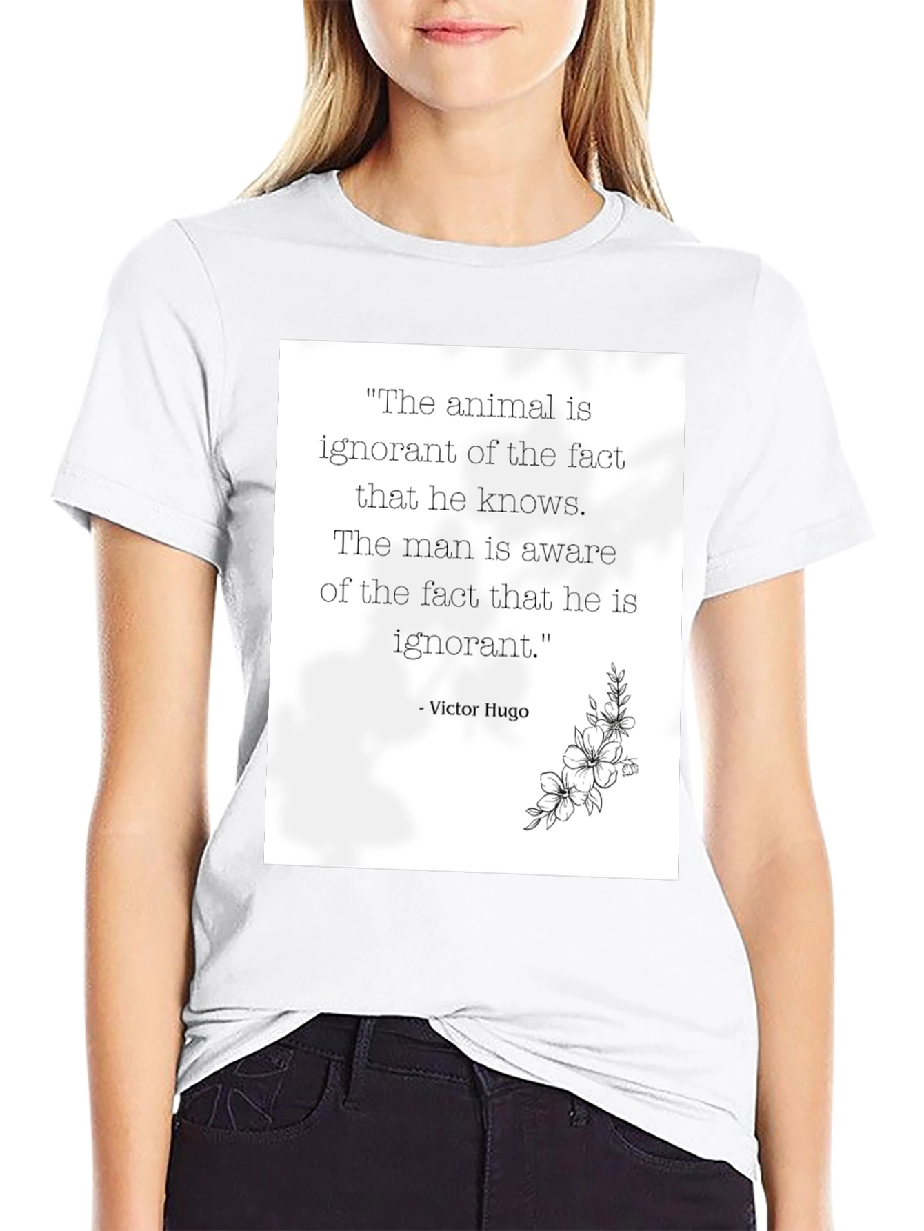 Victor Hugo Quote Graphic Tee - Black
