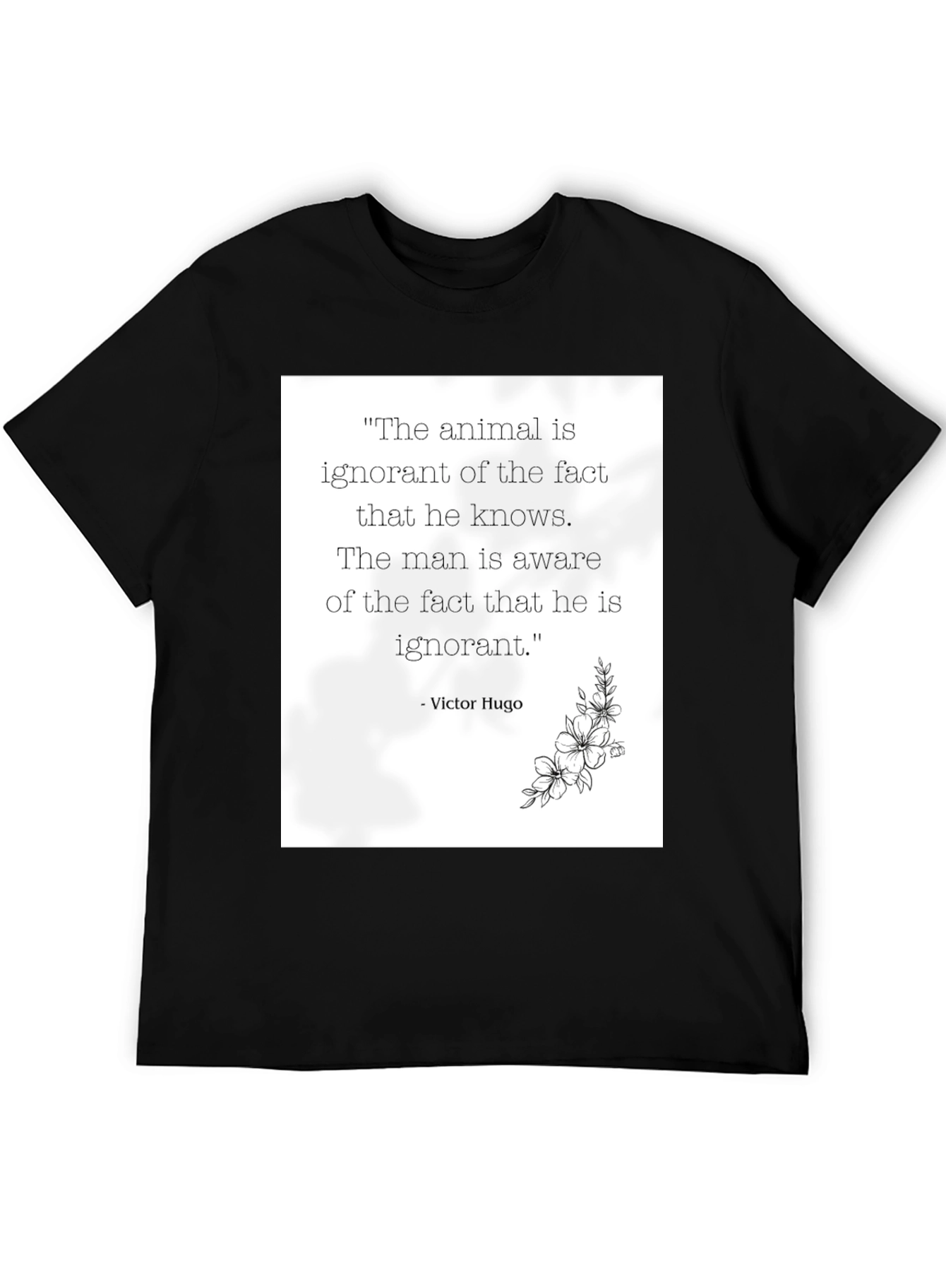 Victor Hugo Quote Graphic Tee - Black