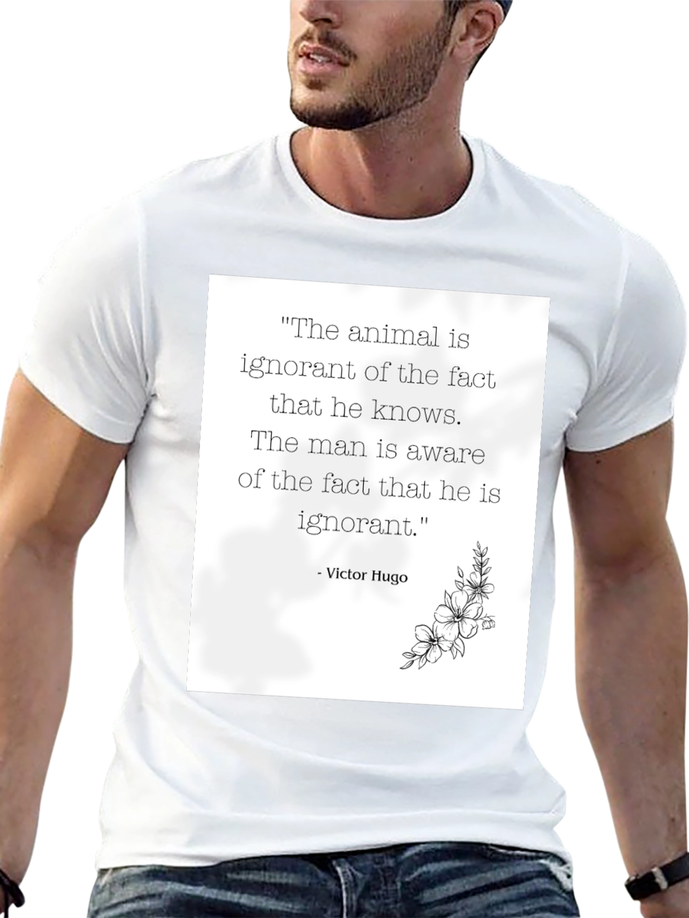 Victor Hugo Quote Graphic Tee - Black