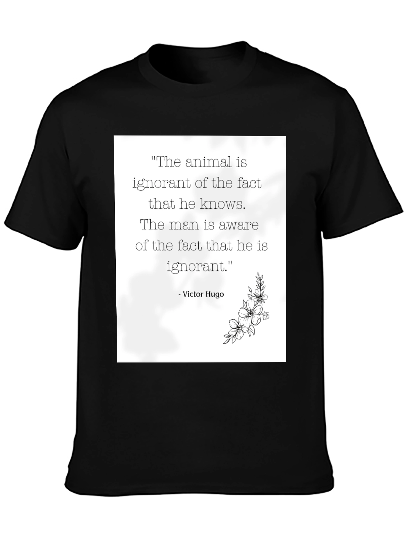 Victor Hugo Quote Graphic Tee - Black