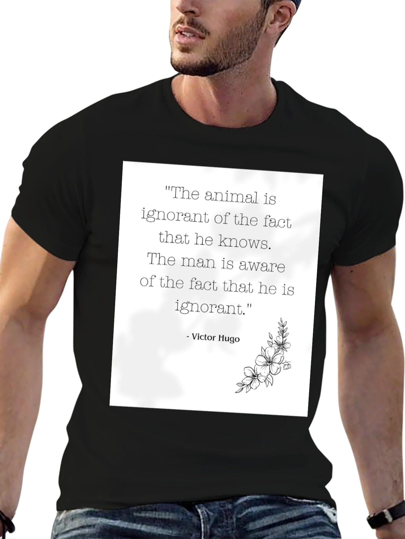 Victor Hugo Quote Graphic Tee - Black