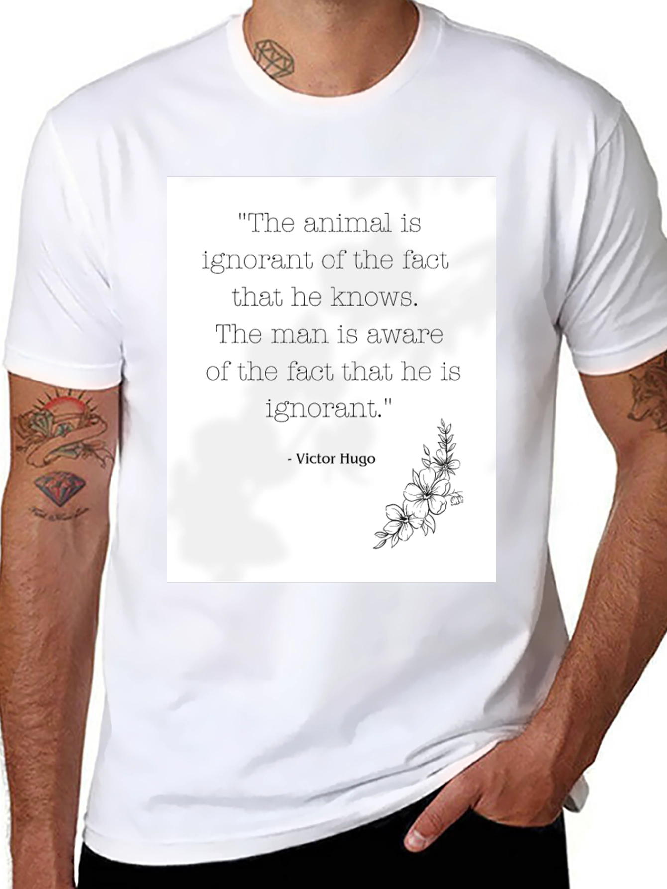 Victor Hugo Quote Graphic Tee - Black