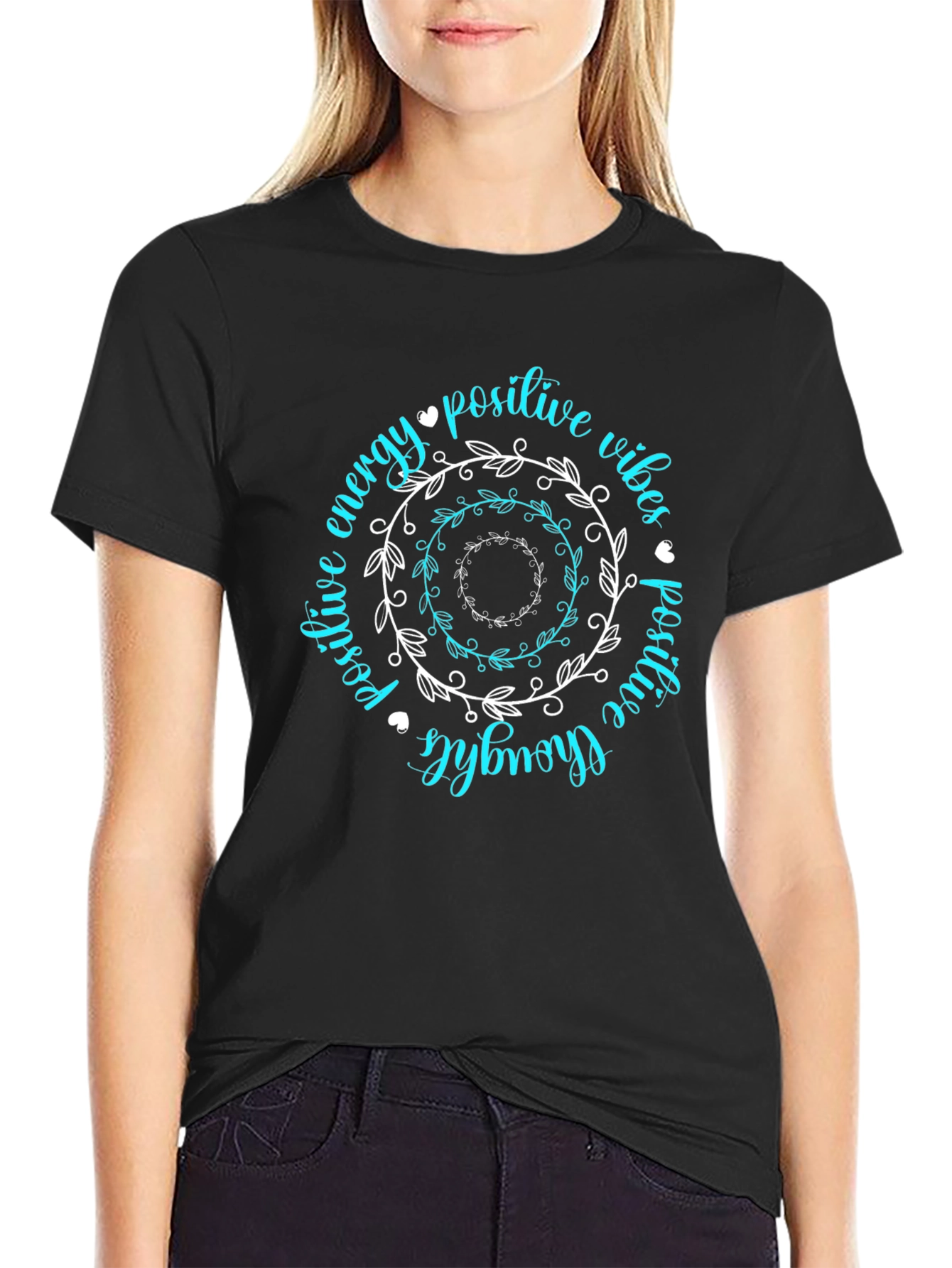 Positive Vibes Graphic Tee - Trendy Black T-Shirt